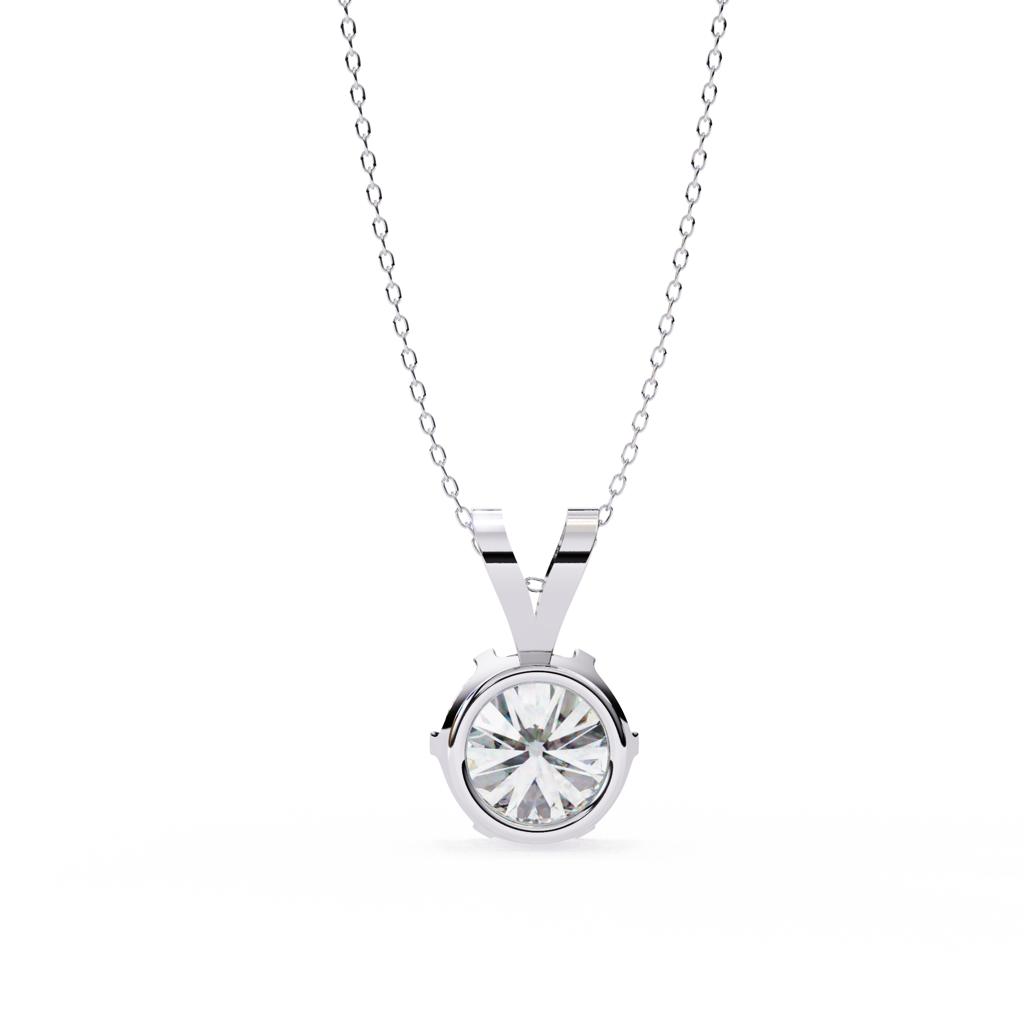 2.14 Carat Round Shape Lab-Grown Diamond Pendant Necklace – E Color VS1 Clarity