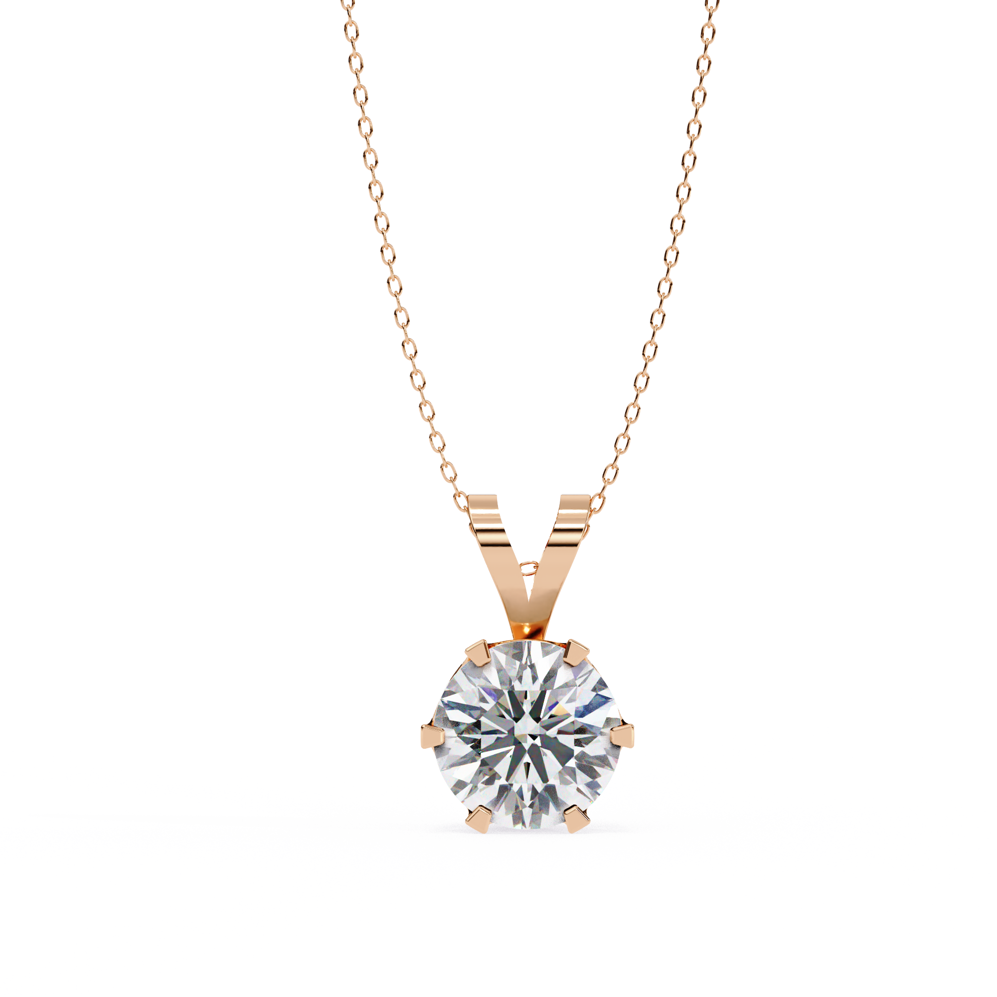 2.14 Carat Round Shape Lab-Grown Diamond Pendant Necklace – E Color VS1 Clarity