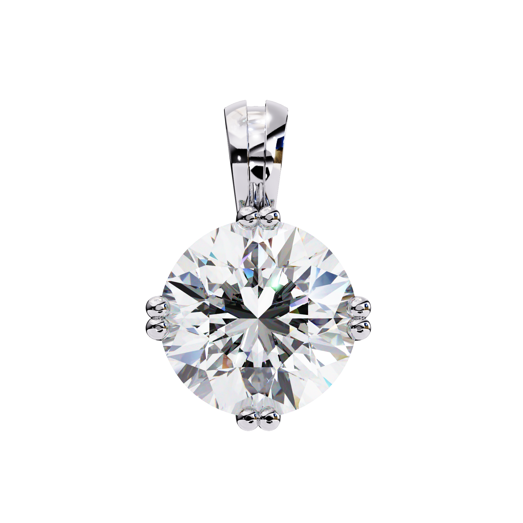 1.98 Carat Round Shape Lab Diamond Pendant Necklace – E Color VVS2 Clarity