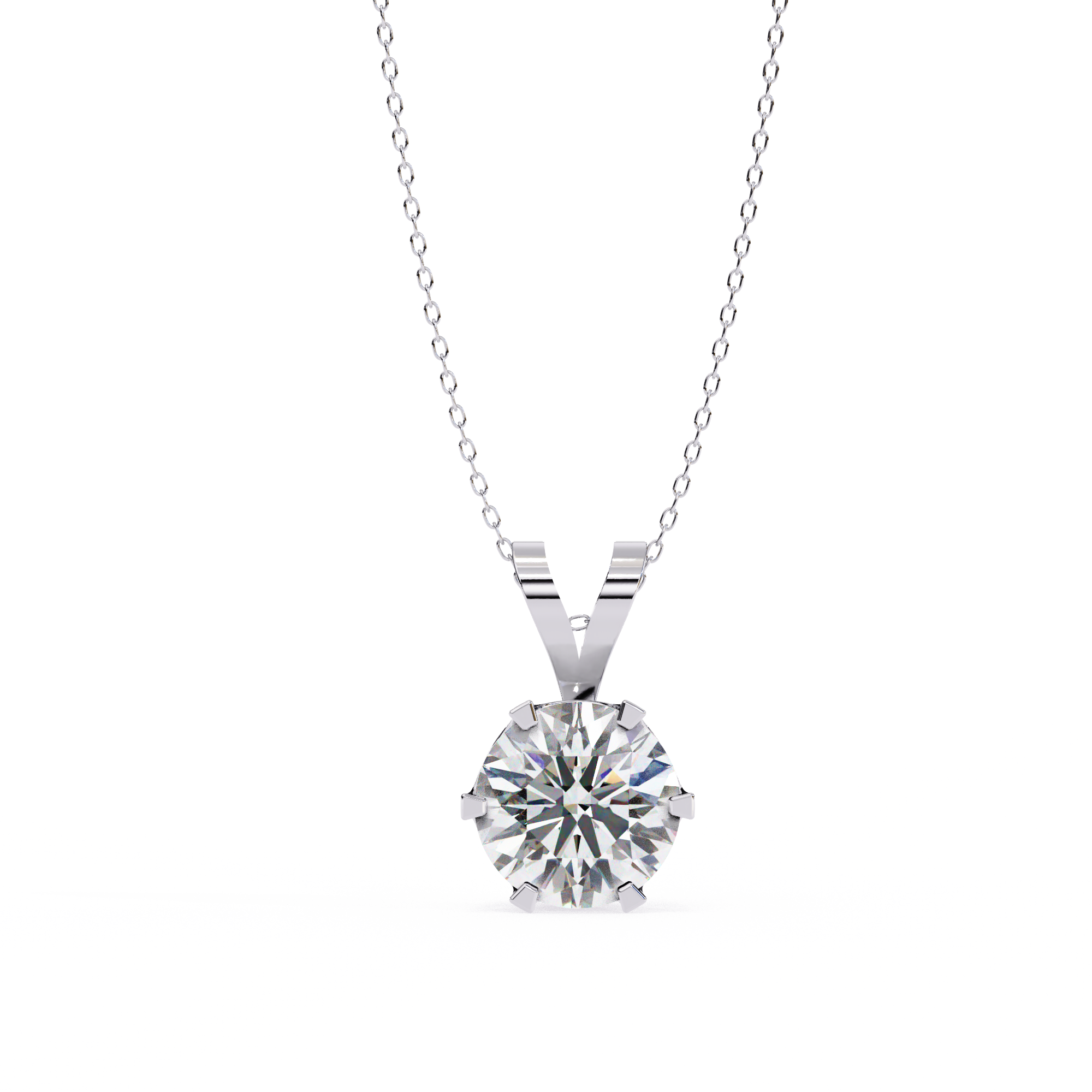2.14 Carat Round Shape Lab-Grown Diamond Pendant Necklace – E Color VS1 Clarity