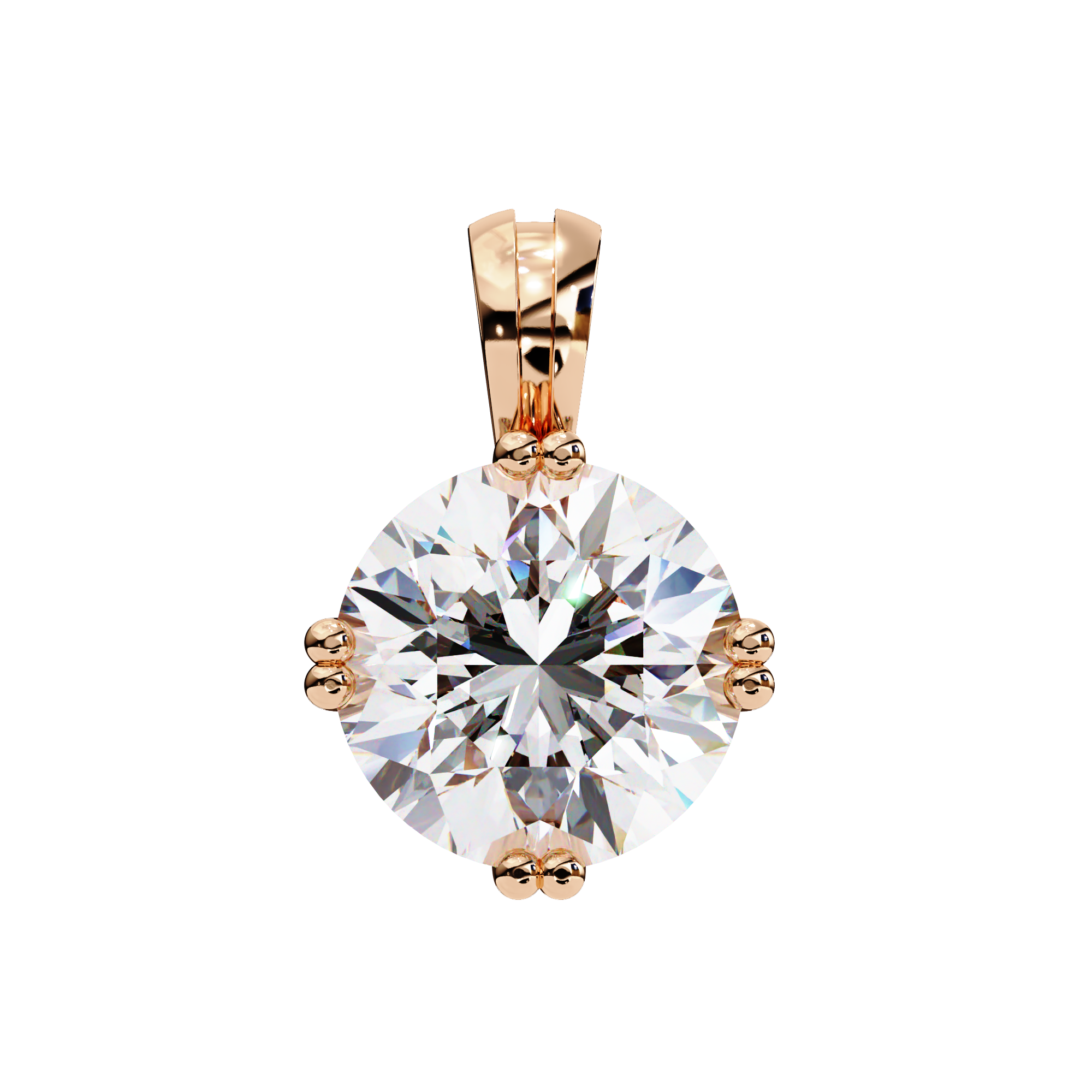 1.98 Carat Round Shape Lab Diamond Pendant Necklace – E Color VVS2 Clarity