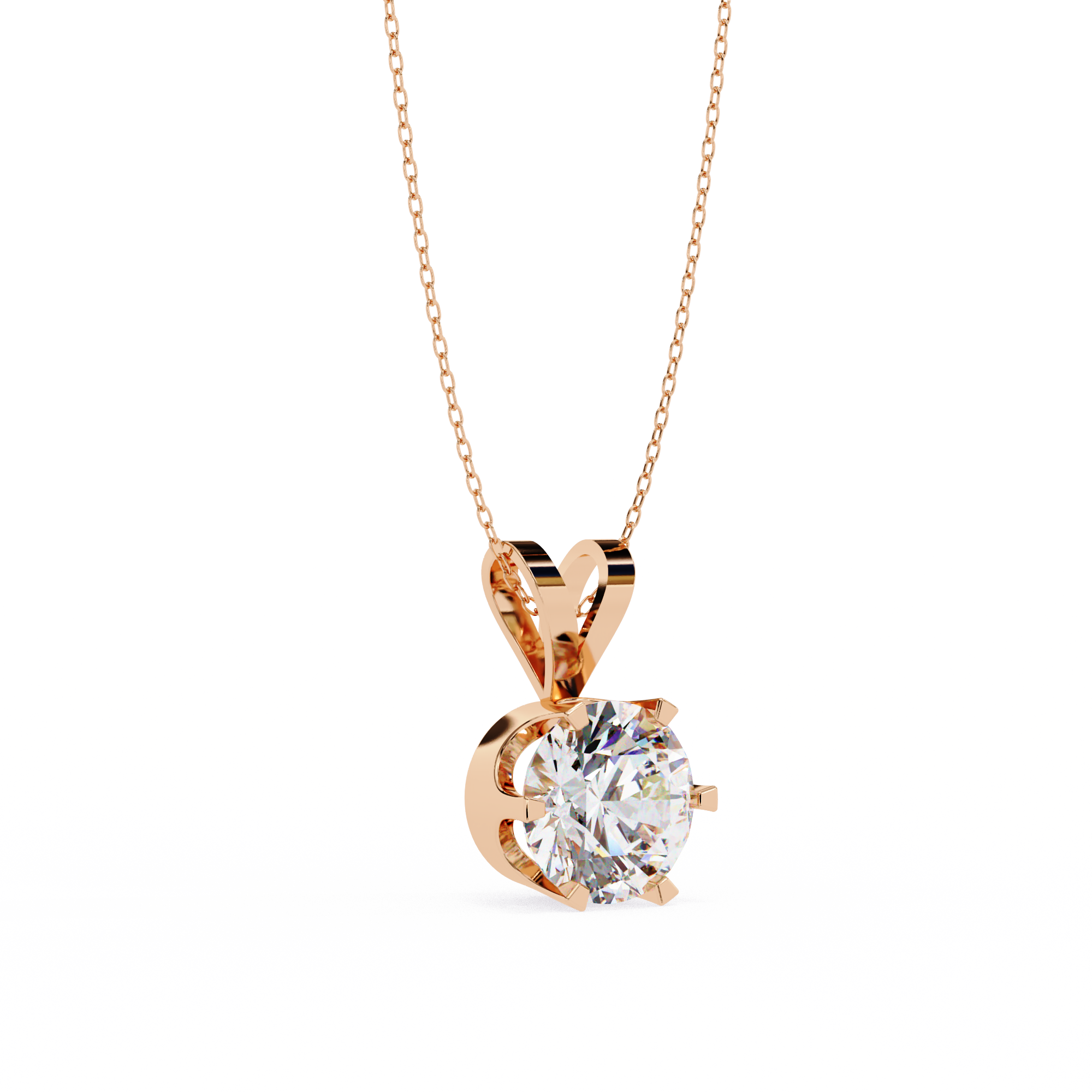 2.14 Carat Round Shape Lab-Grown Diamond Pendant Necklace – E Color VS1 Clarity
