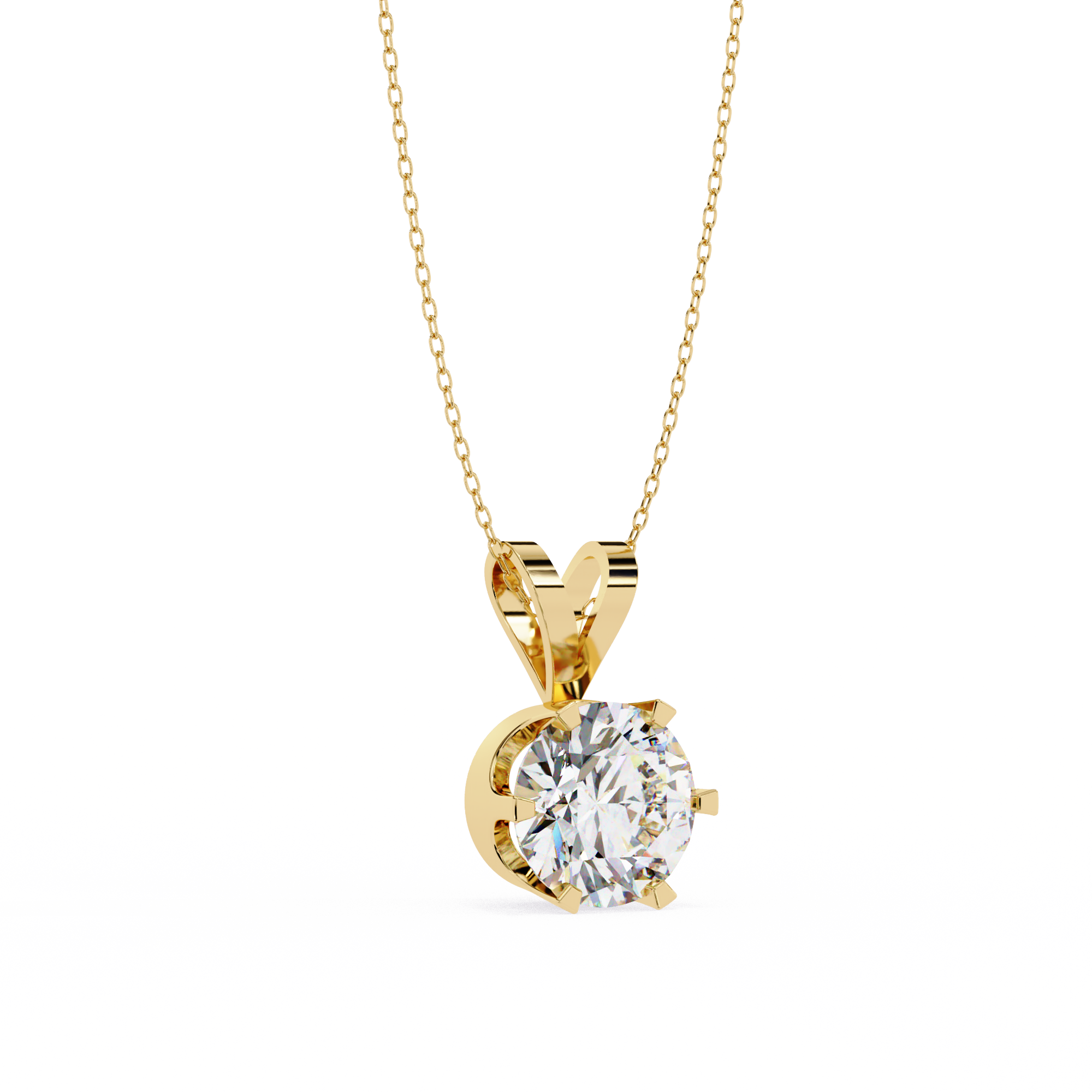 2.14 Carat Round Shape Lab-Grown Diamond Pendant Necklace – E Color VS1 Clarity