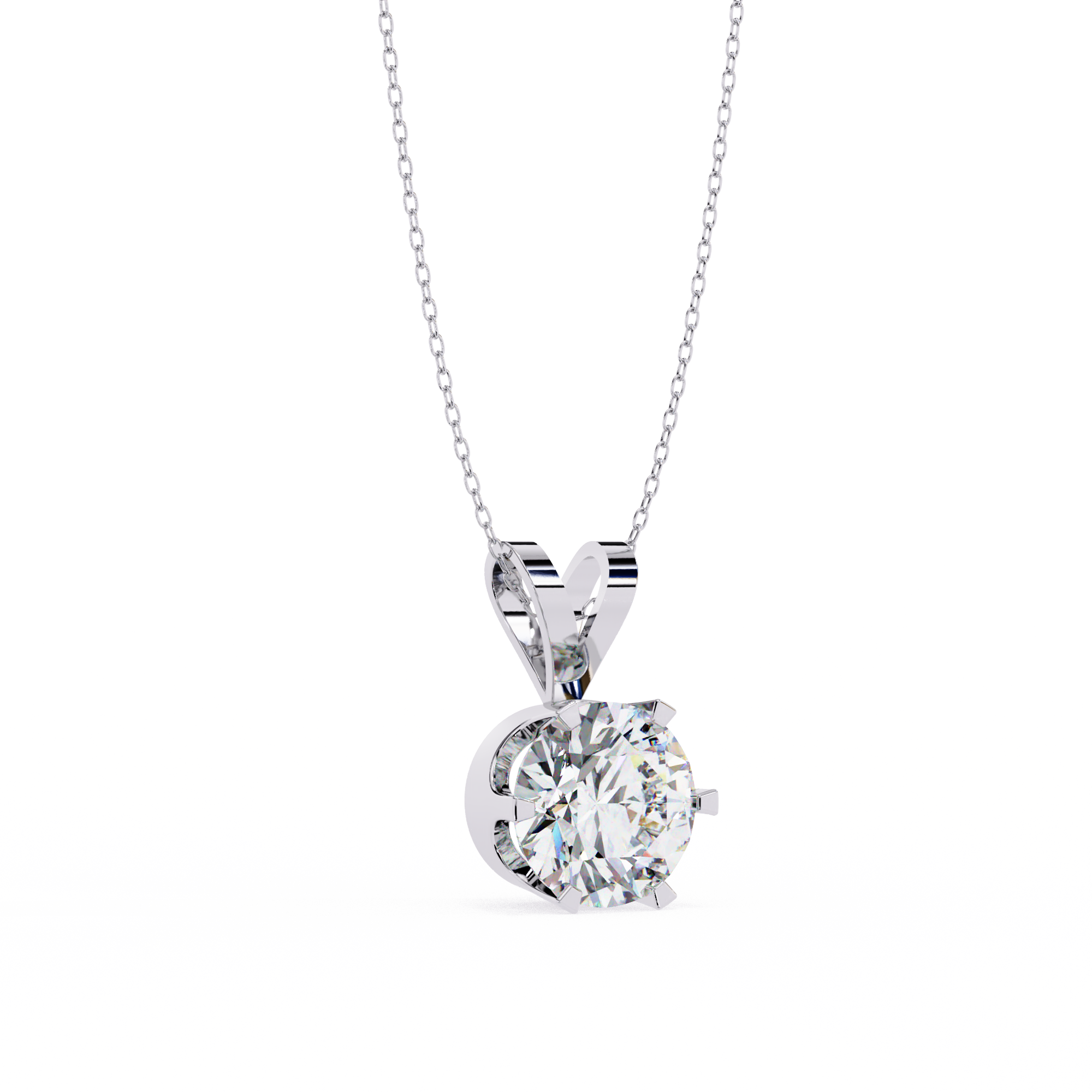2.14 Carat Round Shape Lab-Grown Diamond Pendant Necklace – E Color VS1 Clarity
