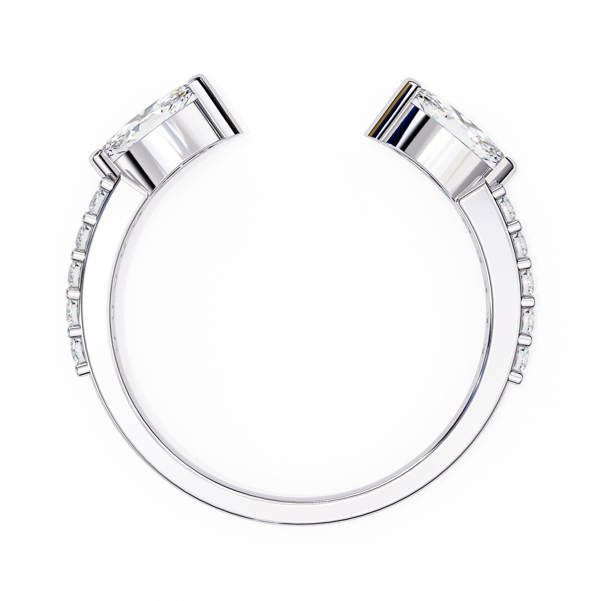 0.46 Carat EF Color VS Clarity Lab Grown Diamond Open Band Wedding Ring