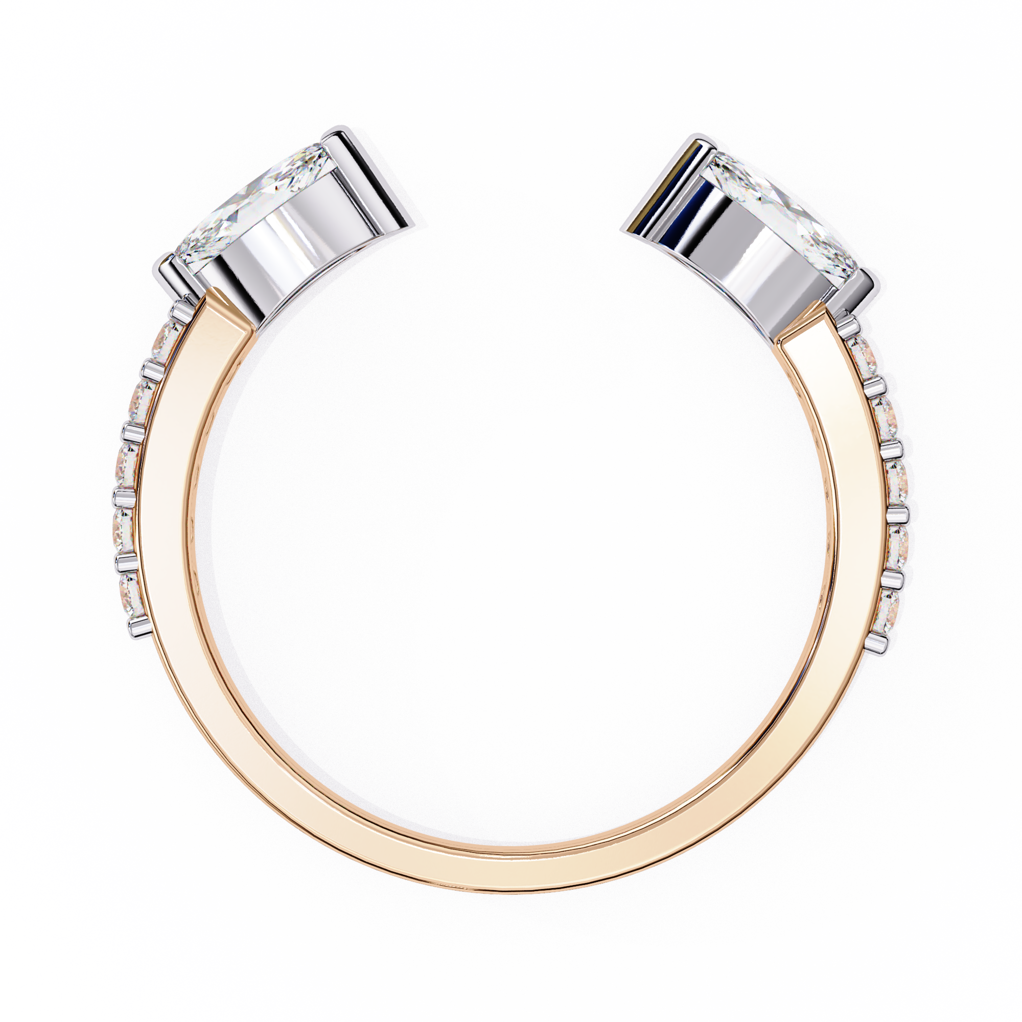 Solitairekart 0.47ct 14K Gold Studded Natural Diamond Marquise Shape Ring-HI Color, VS-SI Clarity