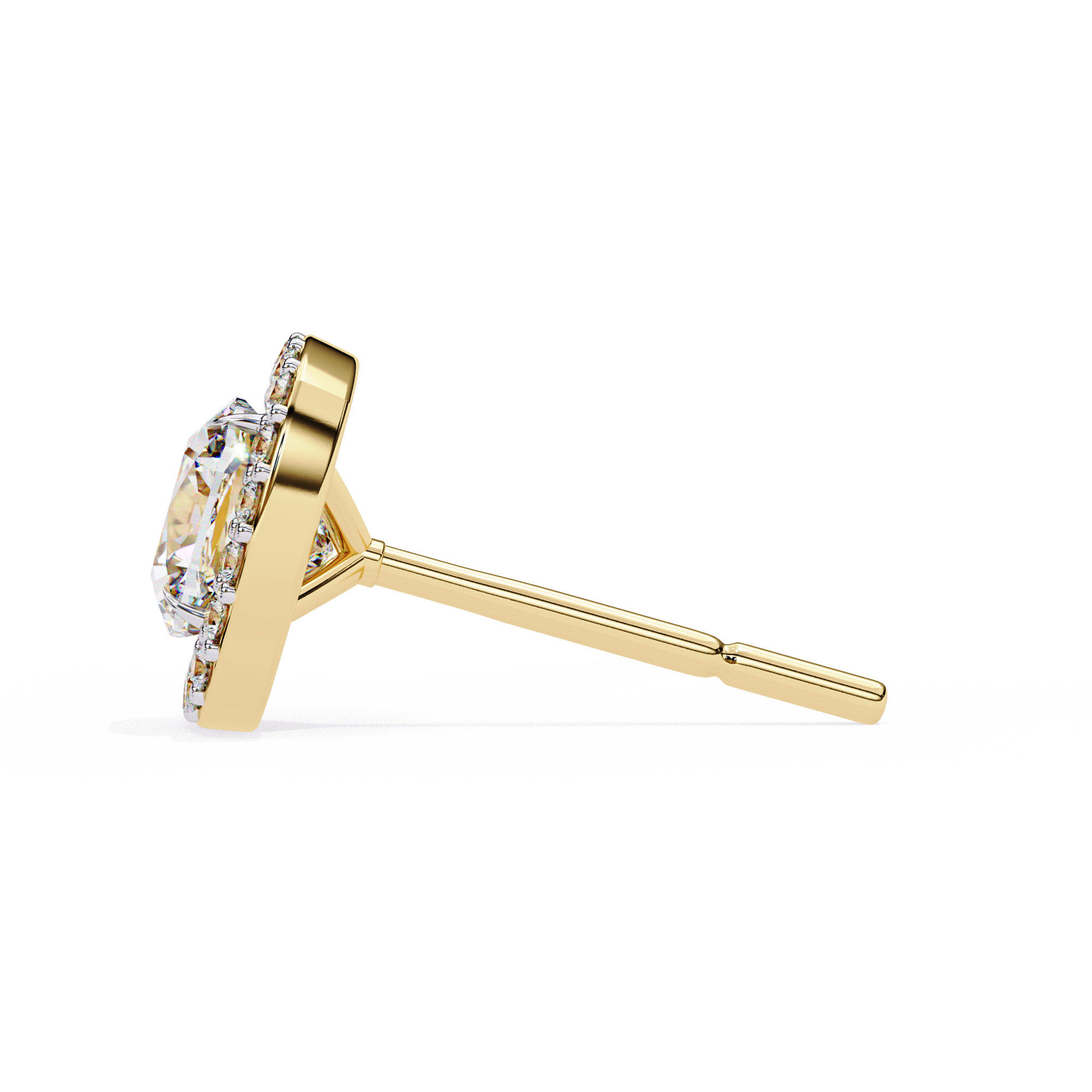 Pure Brilliance 1.92 Carat Cushion Shape Lab Grown Diamond Halo Stud Earrings