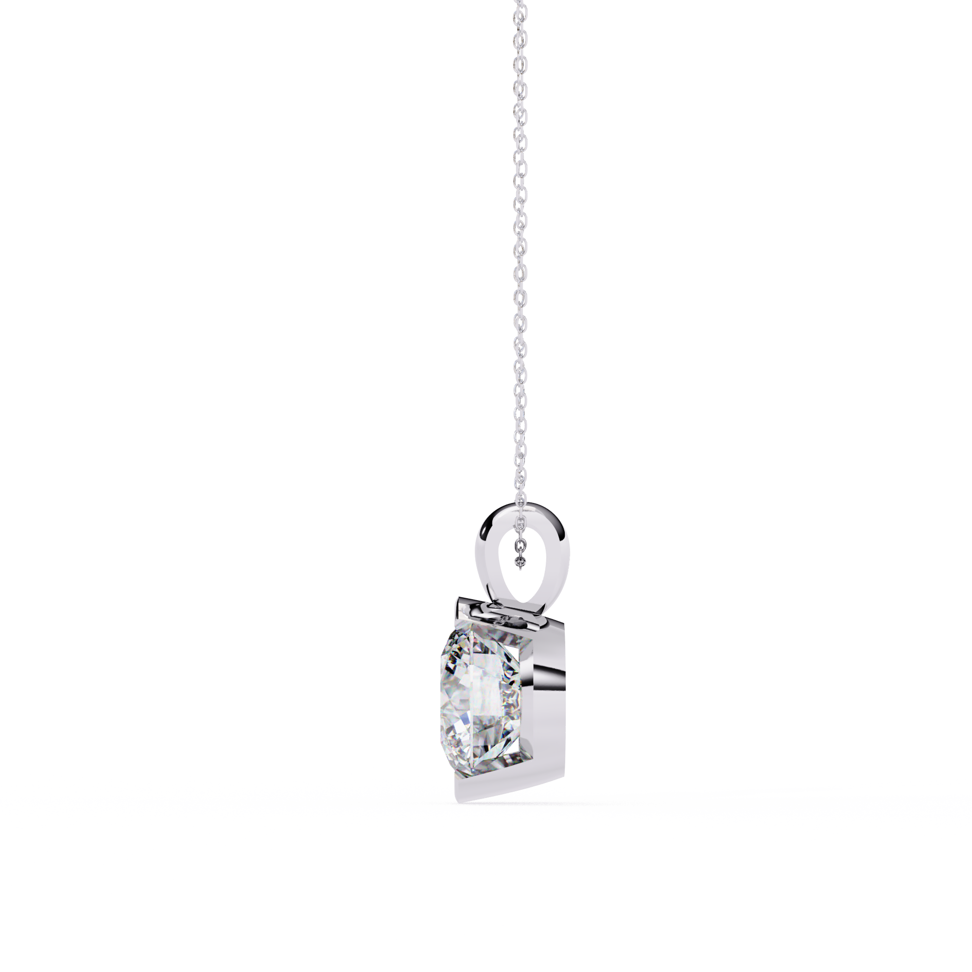 Solitairekart 2.22ct Bezel-Set Natural Diamond Solitaire Pendant-H Color, VS1 Clarity