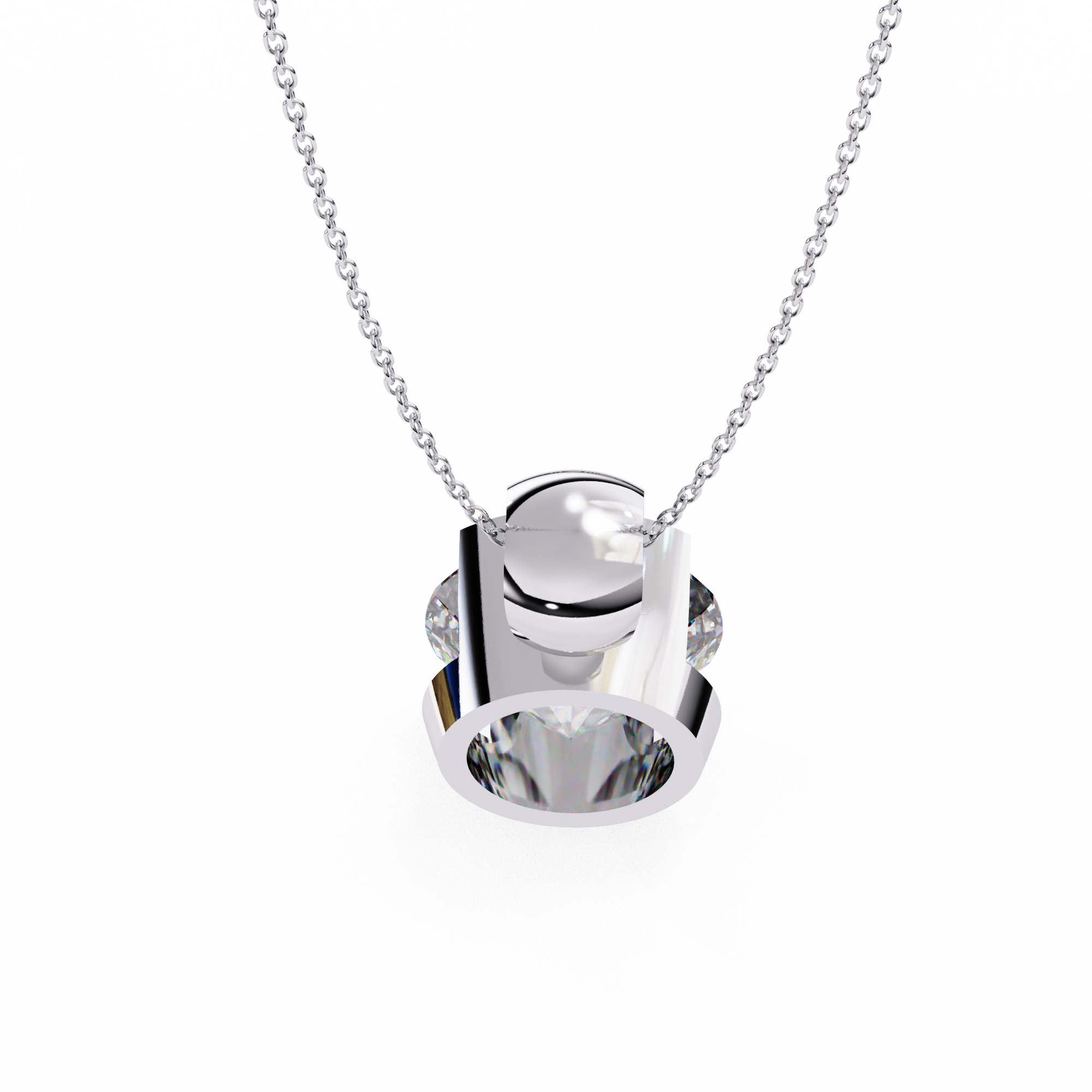 2.22 Carat Round Shape Lab Diamond Pendant Necklace – F Color VVS2 Clarity