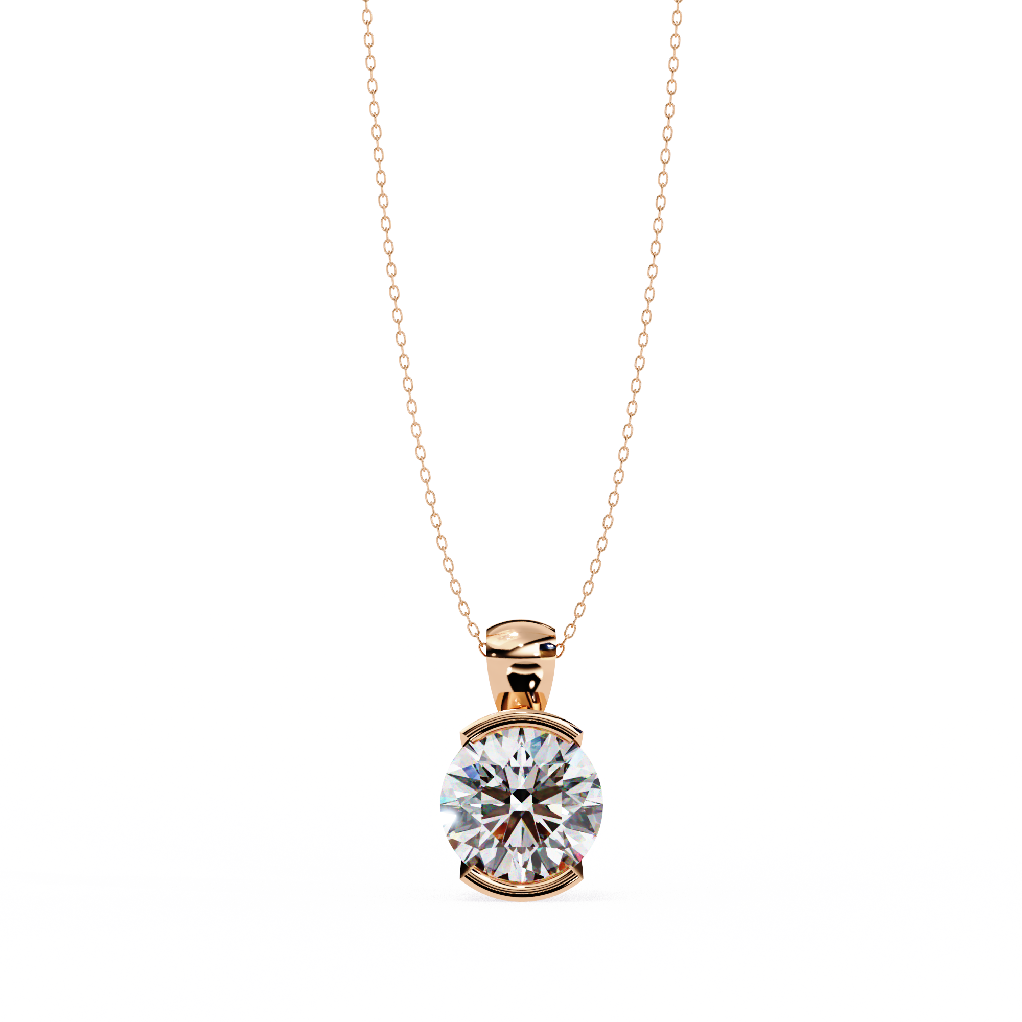 2.22 Carat Round Shape Lab Diamond Pendant Necklace – F Color VVS2 Clarity