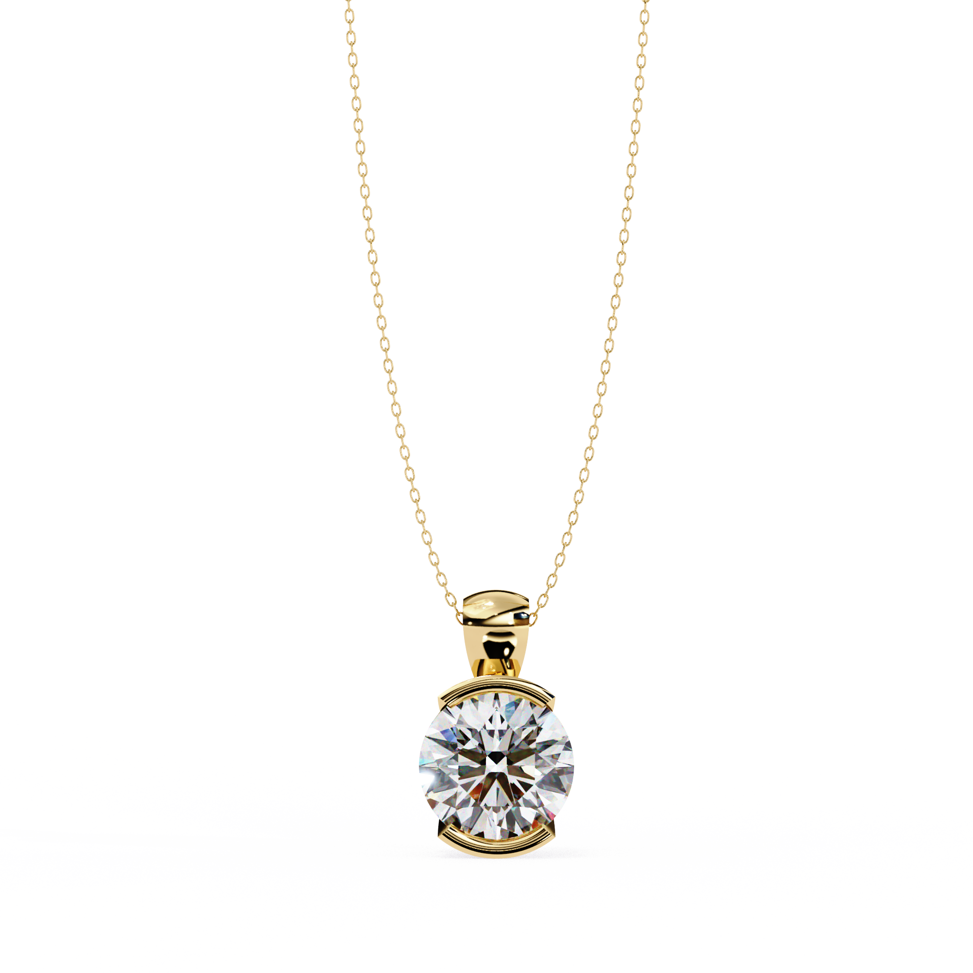 2.22 Carat Round Shape Lab Diamond Pendant Necklace – F Color VVS2 Clarity