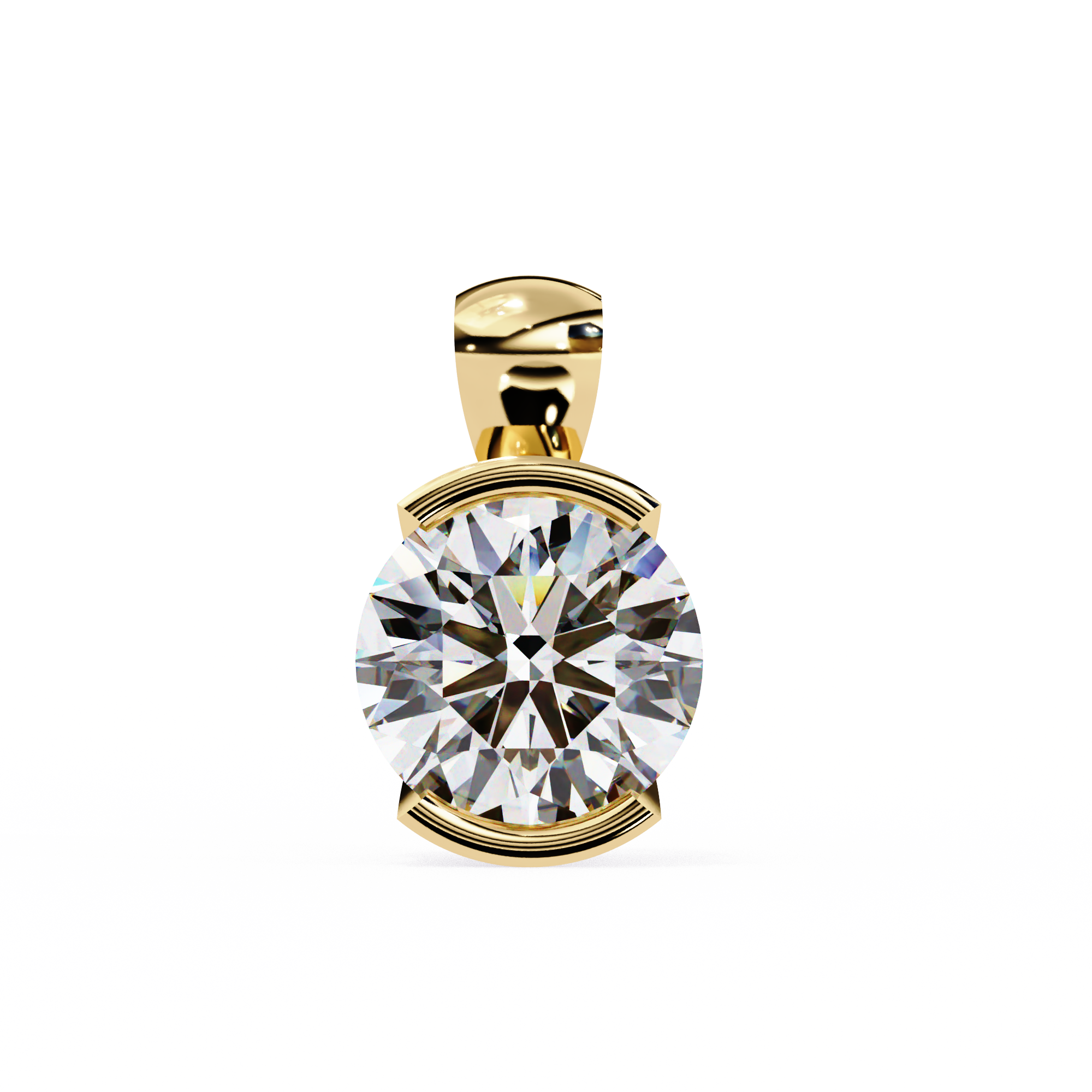 Solitairekart 2.22ct Bezel-Set Natural Diamond Solitaire Pendant-H Color, VS1 Clarity