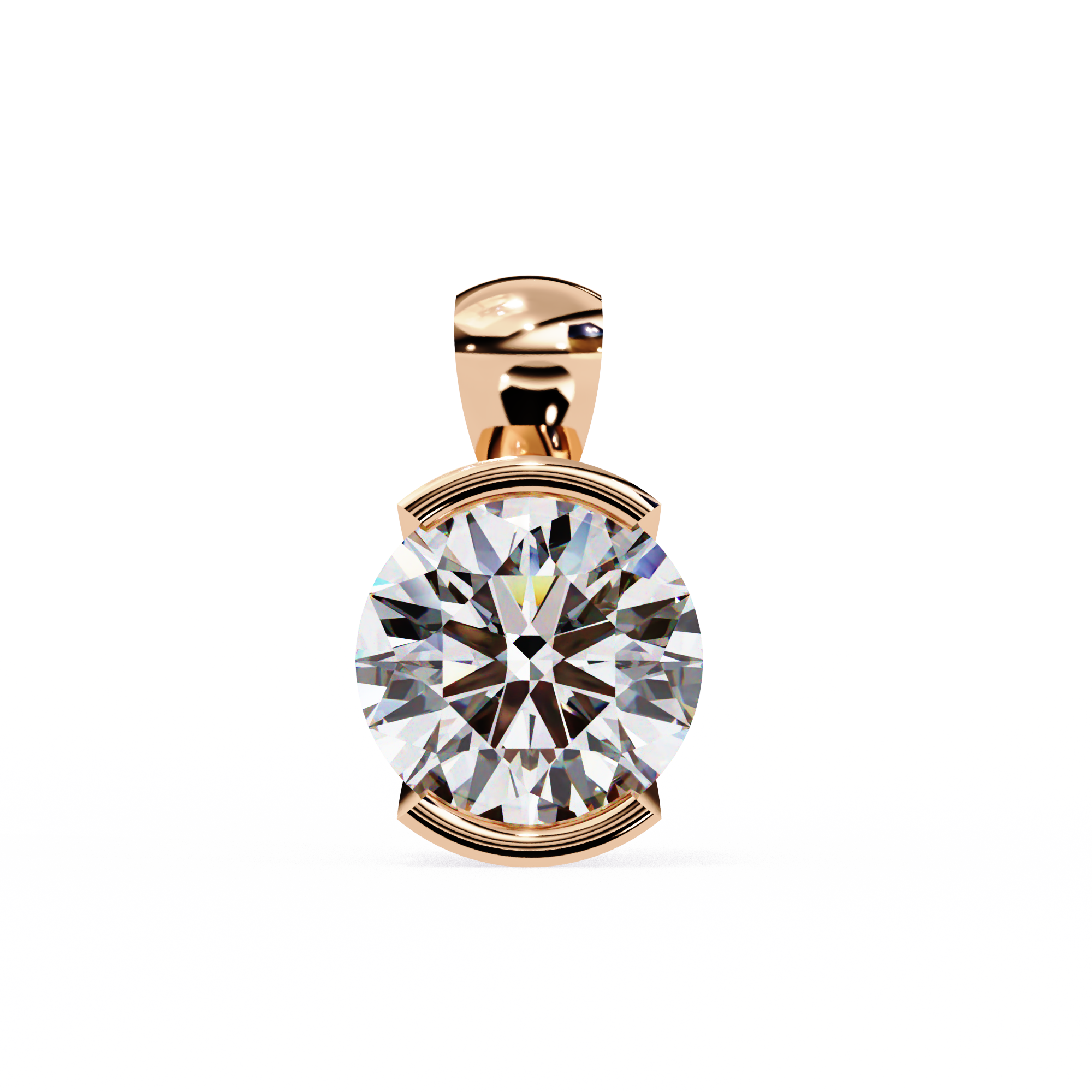2.22 Carat Round Shape Lab Diamond Pendant Necklace – F Color VVS2 Clarity