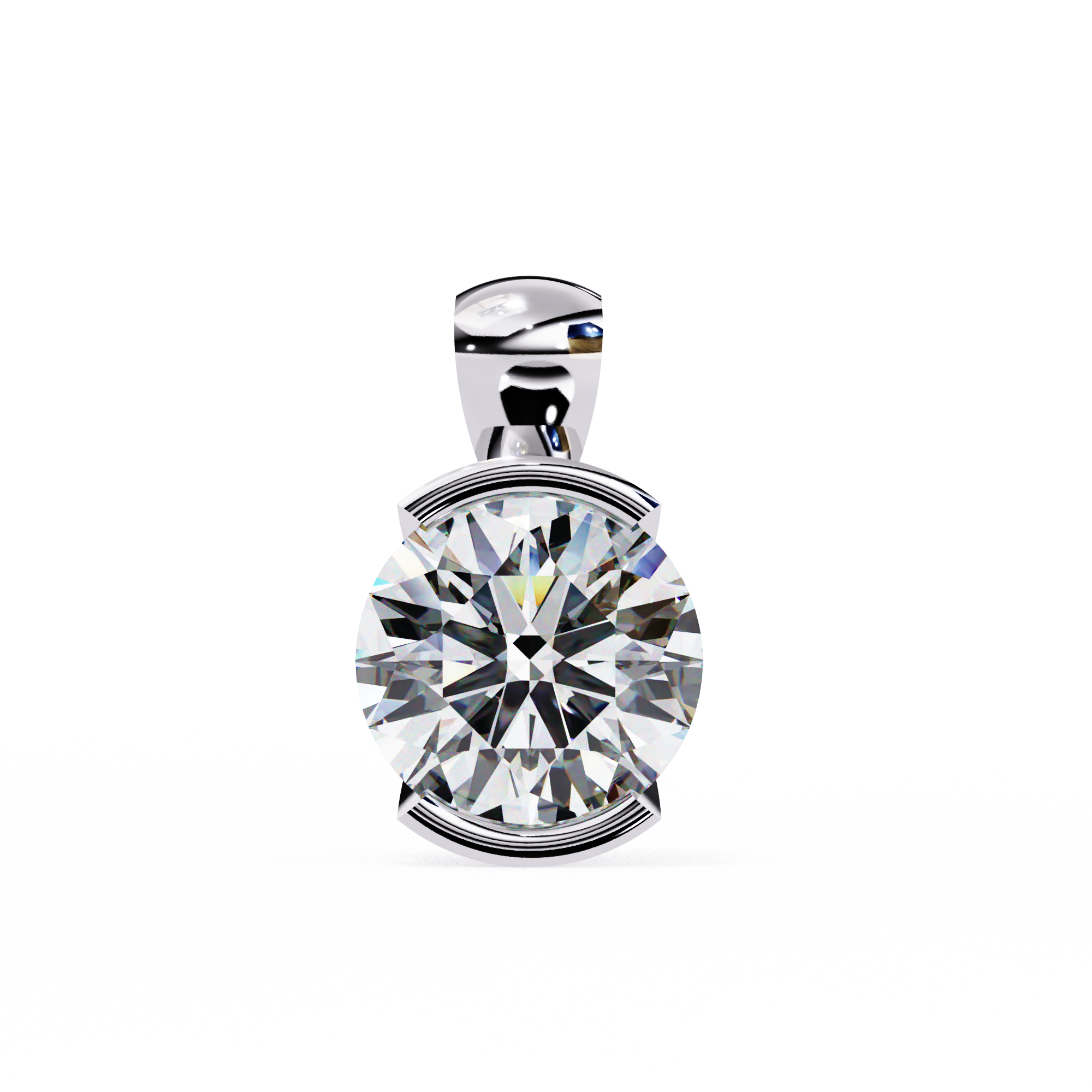 Solitairekart 2.22ct Bezel-Set Natural Diamond Solitaire Pendant-H Color, VS1 Clarity