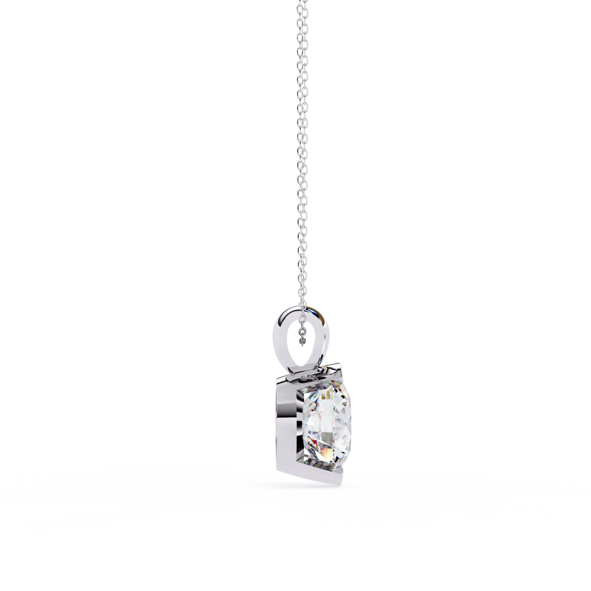 2.22 Carat Round Shape Lab Diamond Pendant Necklace – F Color VVS2 Clarity