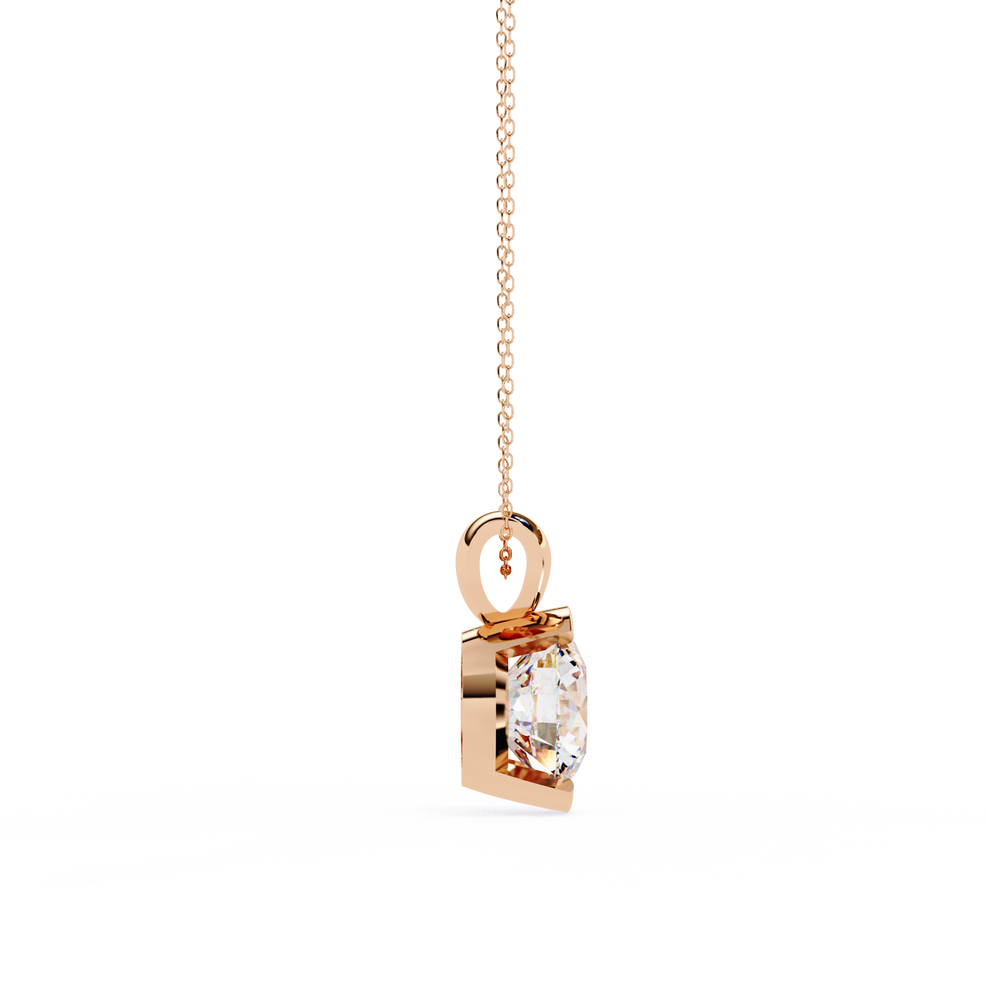 2.22 Carat Round Shape Lab Diamond Pendant Necklace – F Color VVS2 Clarity