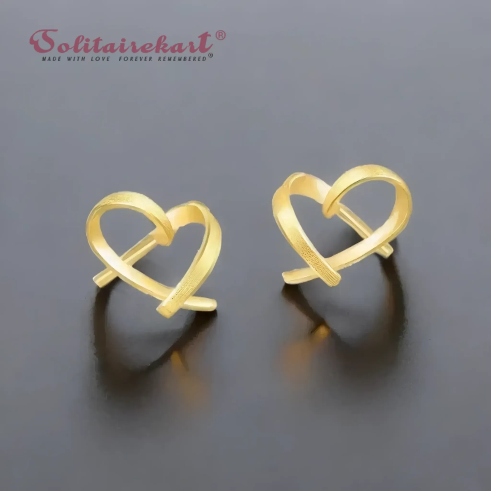 14K Gold 1.39grm Infinity Heart Studs