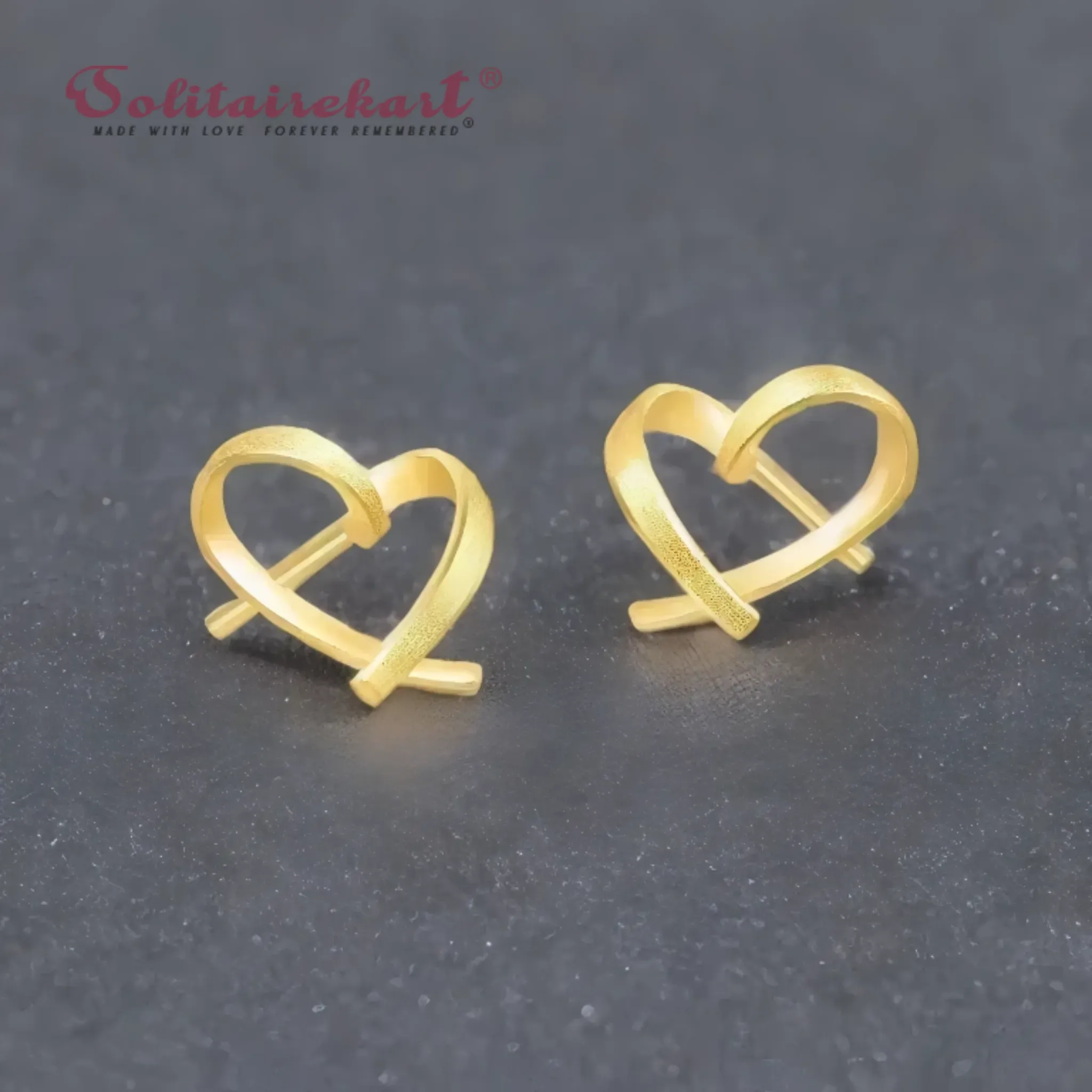 14K Gold 1.39grm Infinity Heart Studs