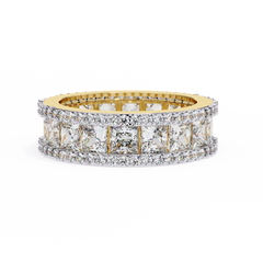 Luxury 3.54 Carat Round & Princess Lab Diamond Eternity Ring