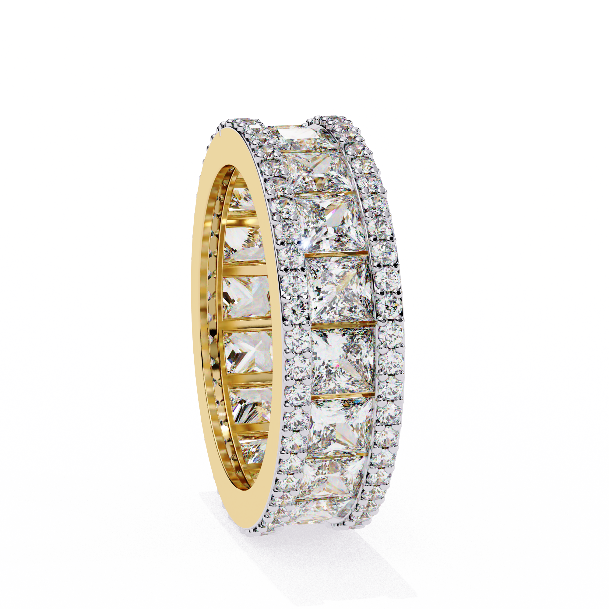 Luxury 3.54 Carat Round & Princess Lab Diamond Eternity Ring