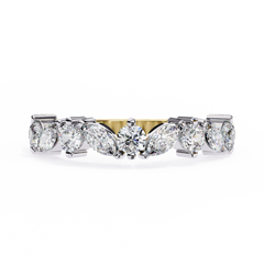 0.90 Carat Round & Marquise Lab Grown Diamond Wedding Band