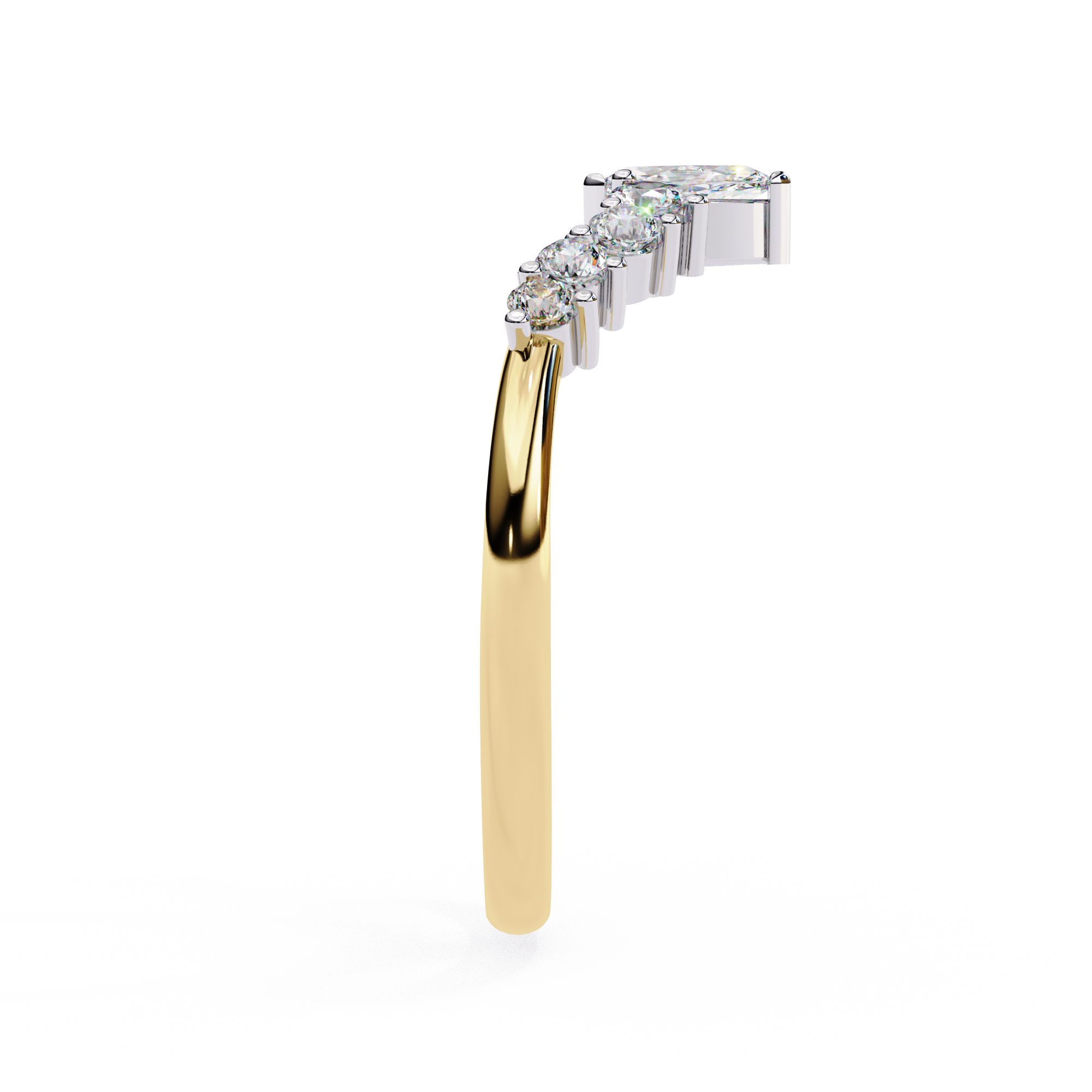 Solitairekart 0.38ct Natural Diamond Marquise Crown Band - HI Color, VS-SI Clarity