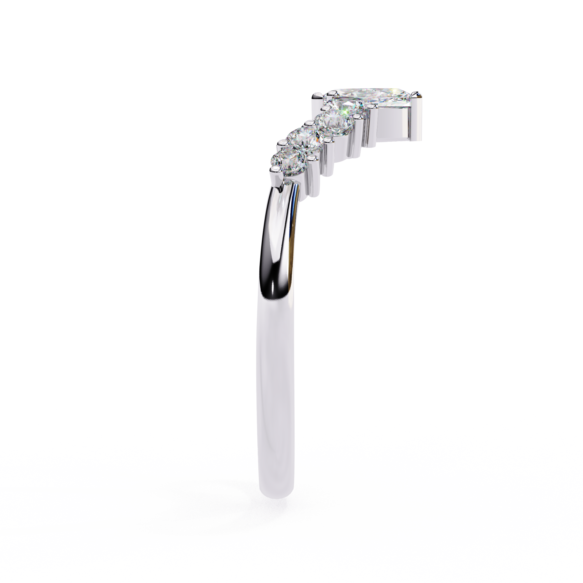 Solitairekart 0.38ct Natural Diamond Marquise Crown Band - HI Color, VS-SI Clarity