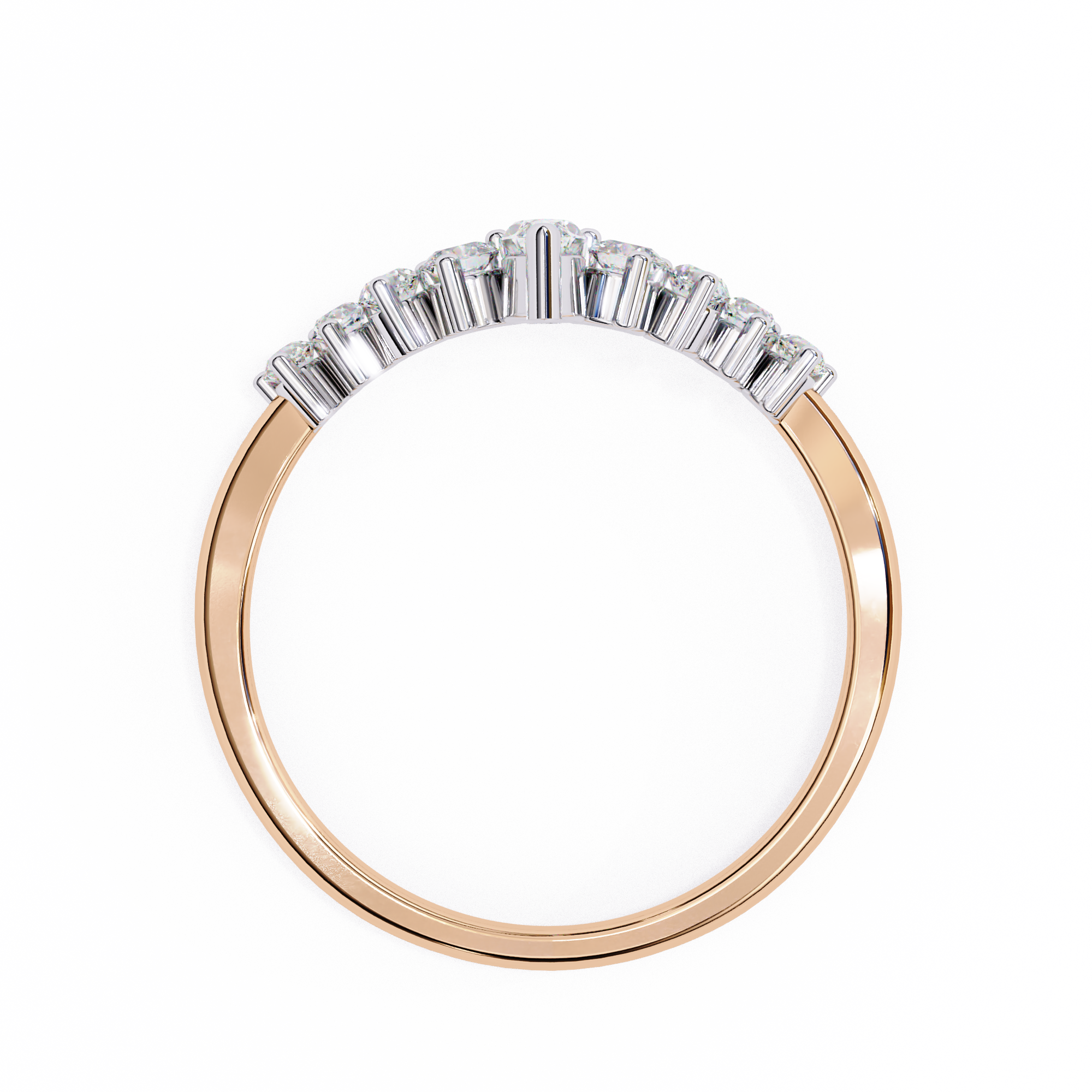 0.38 Carat Round & Marquise Lab Grown Diamond Tiara Wedding Band