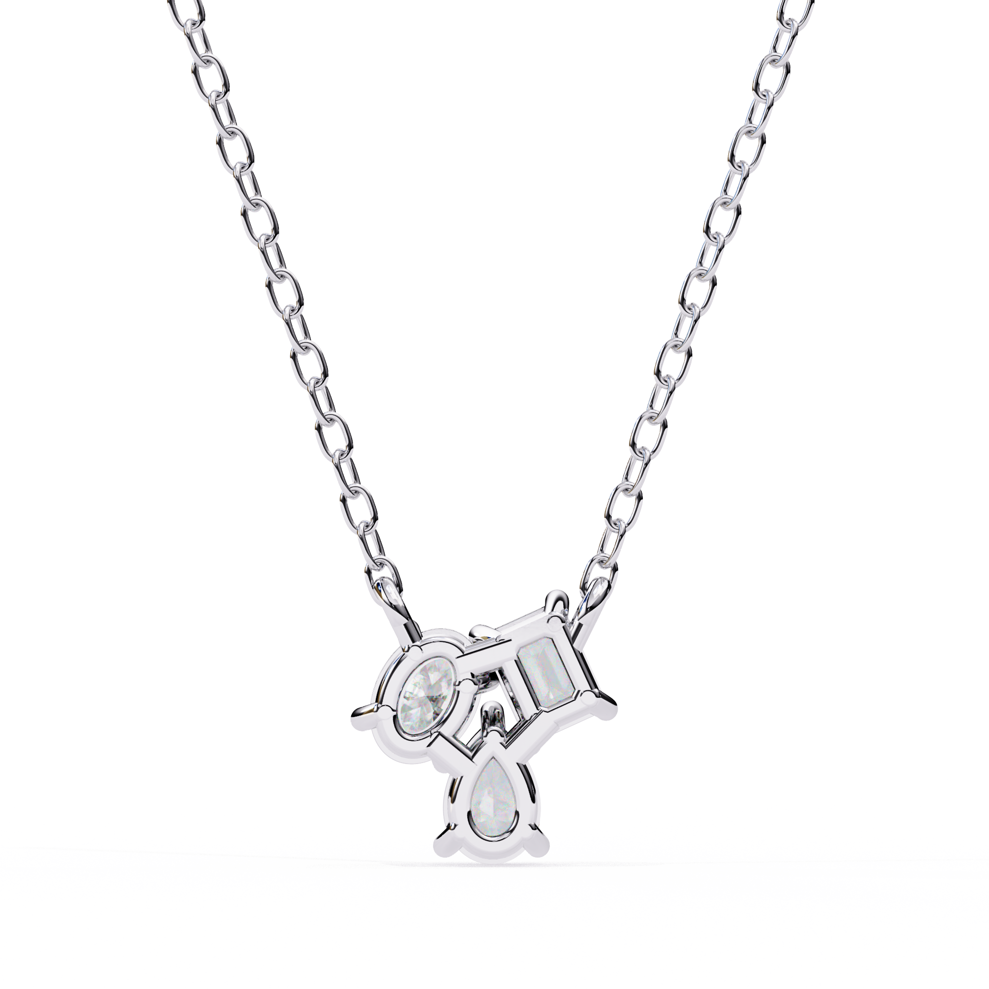 Solitairekart 0.93ct Trio Mixed-Cut Natural Diamond Cluster Pendant