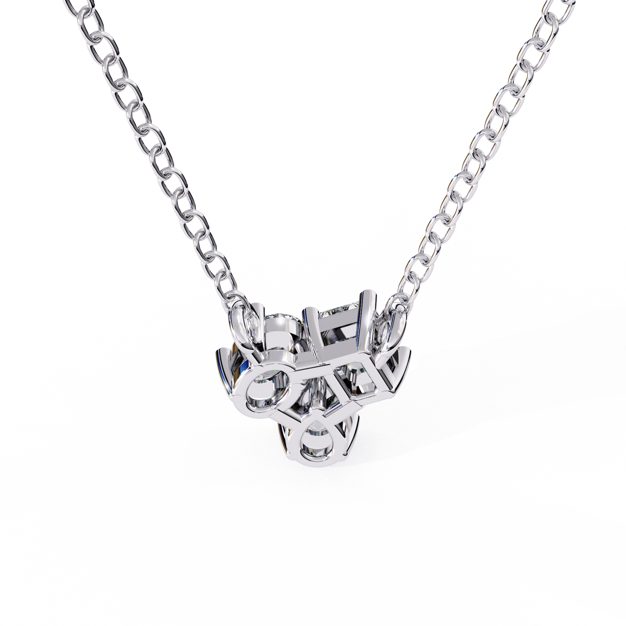 Solitairekart 0.93ct Trio Mixed-Cut Natural Diamond Cluster Pendant-HI Color, VS-SI Clarity