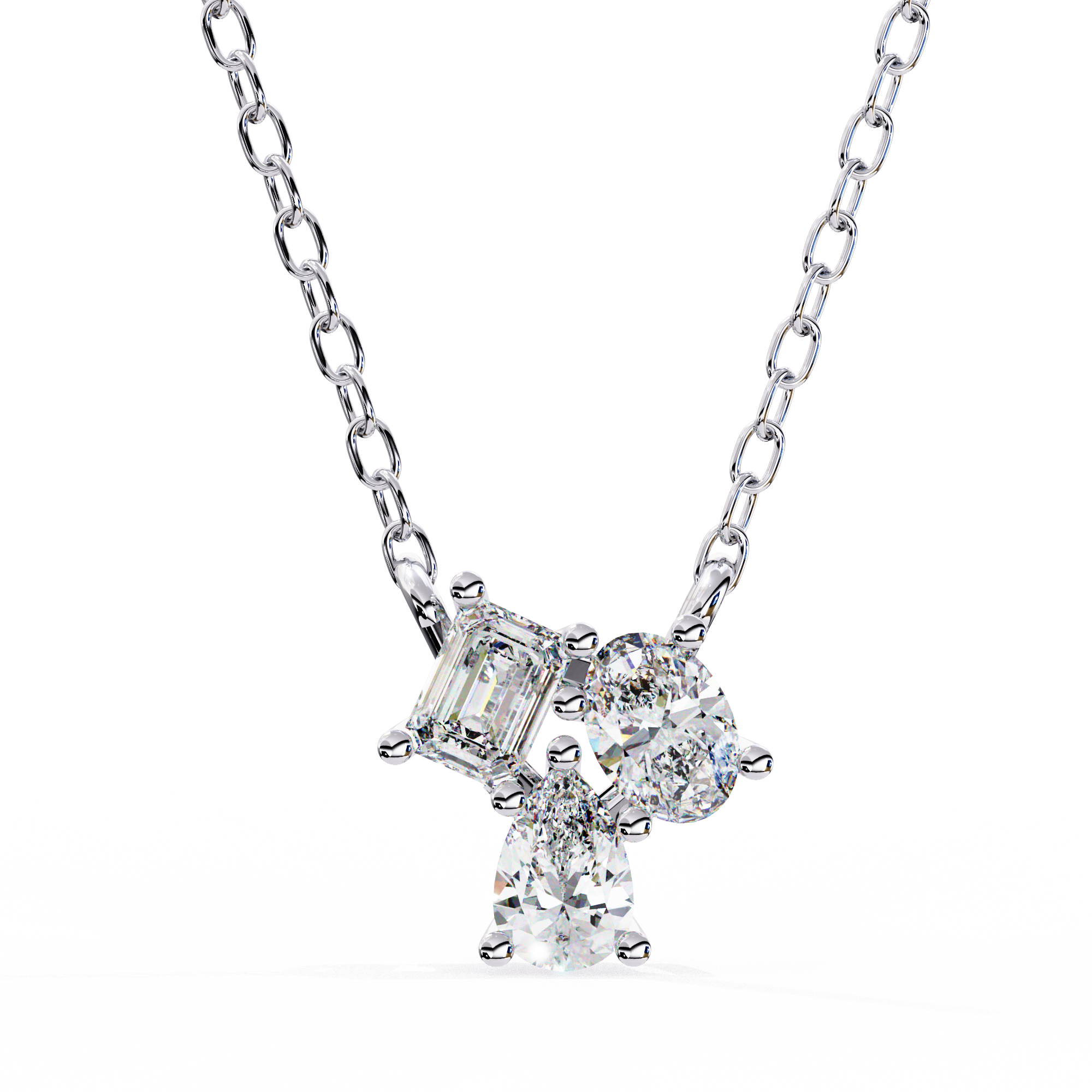 0.93 Carat Multi-Shape Lab-Grown Diamond Pendant Necklace – EF Color VS Clarity