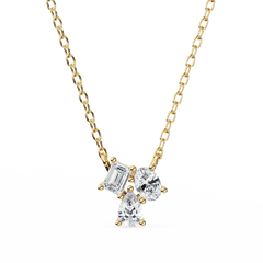 Solitairekart 0.93ct Trio Mixed-Cut Natural Diamond Cluster Pendant