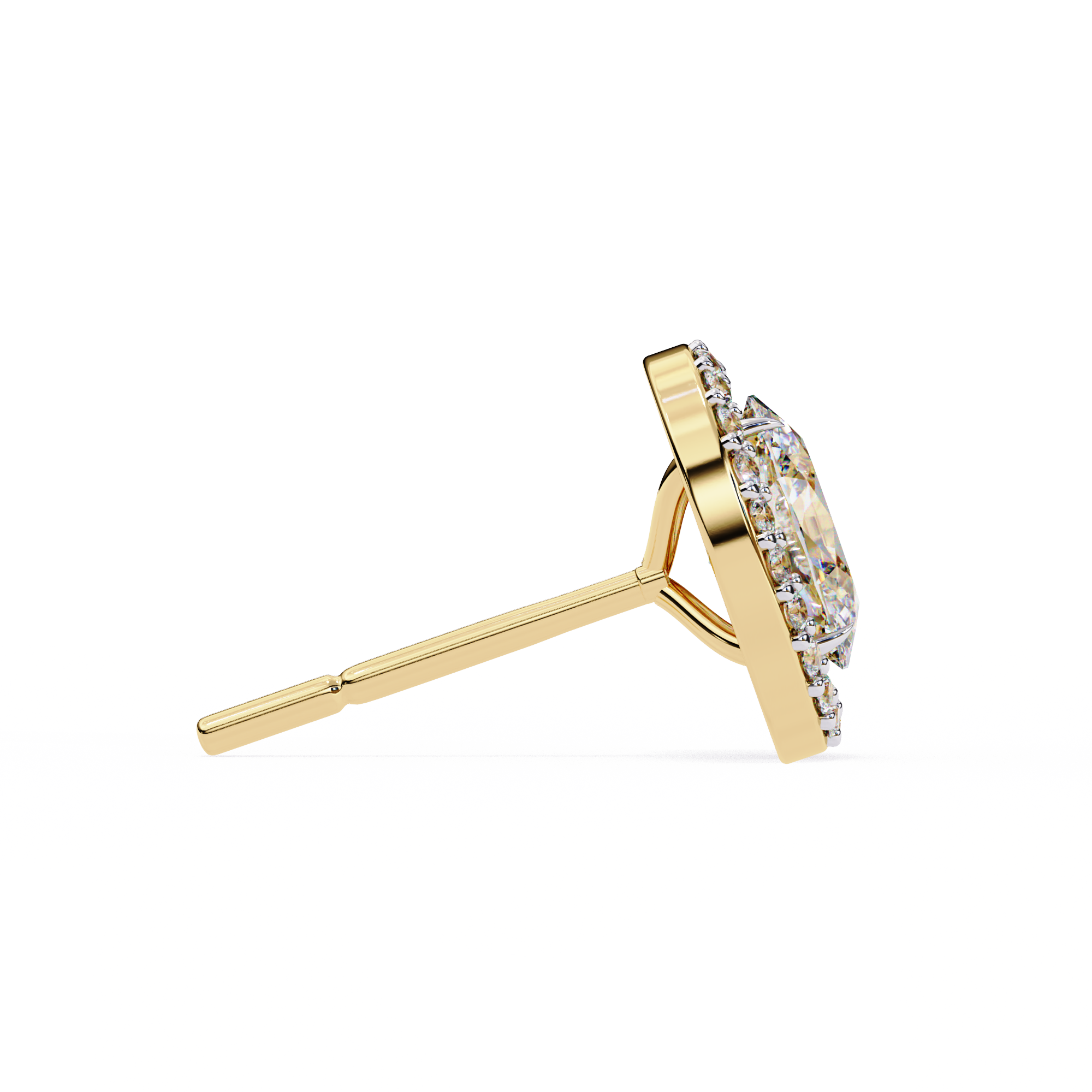 Eternal Oval Glow: 1.94 Carat EF Color VS Lab Grown Diamond Halo Stud Earrings