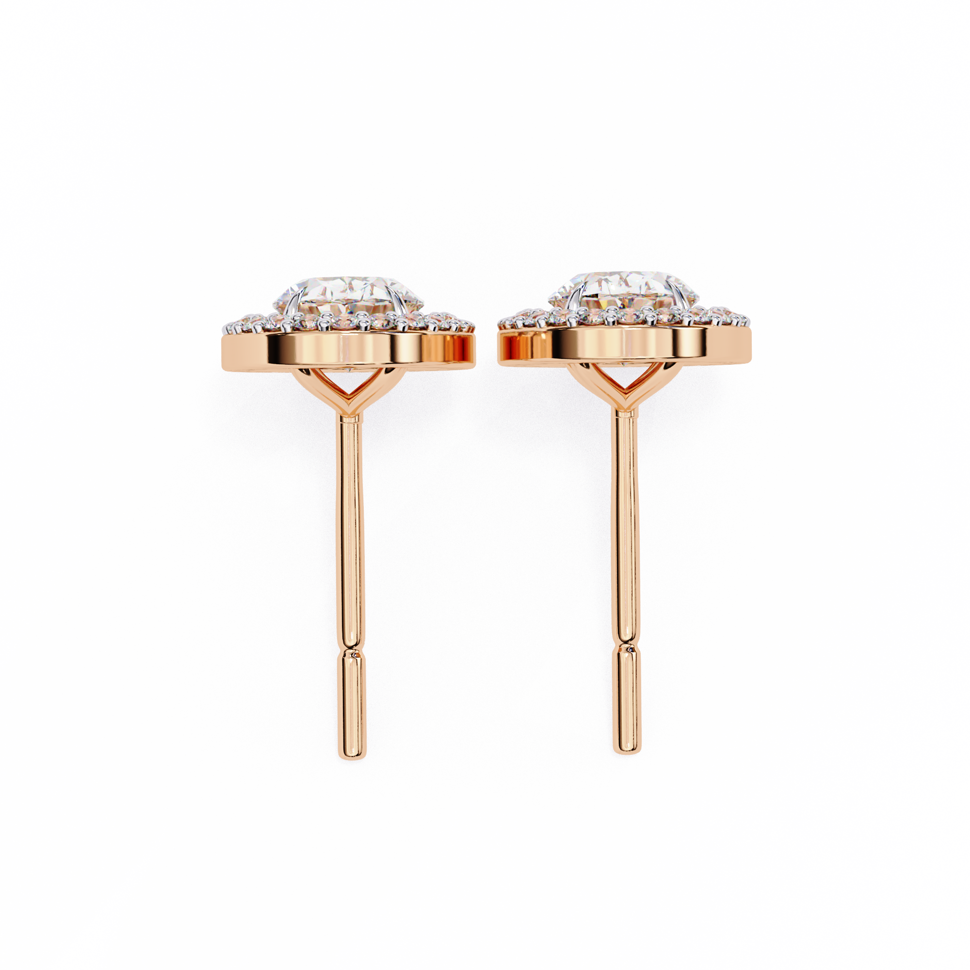 Eternal Oval Glow: 1.94 Carat EF Color VS Lab Grown Diamond Halo Stud Earrings