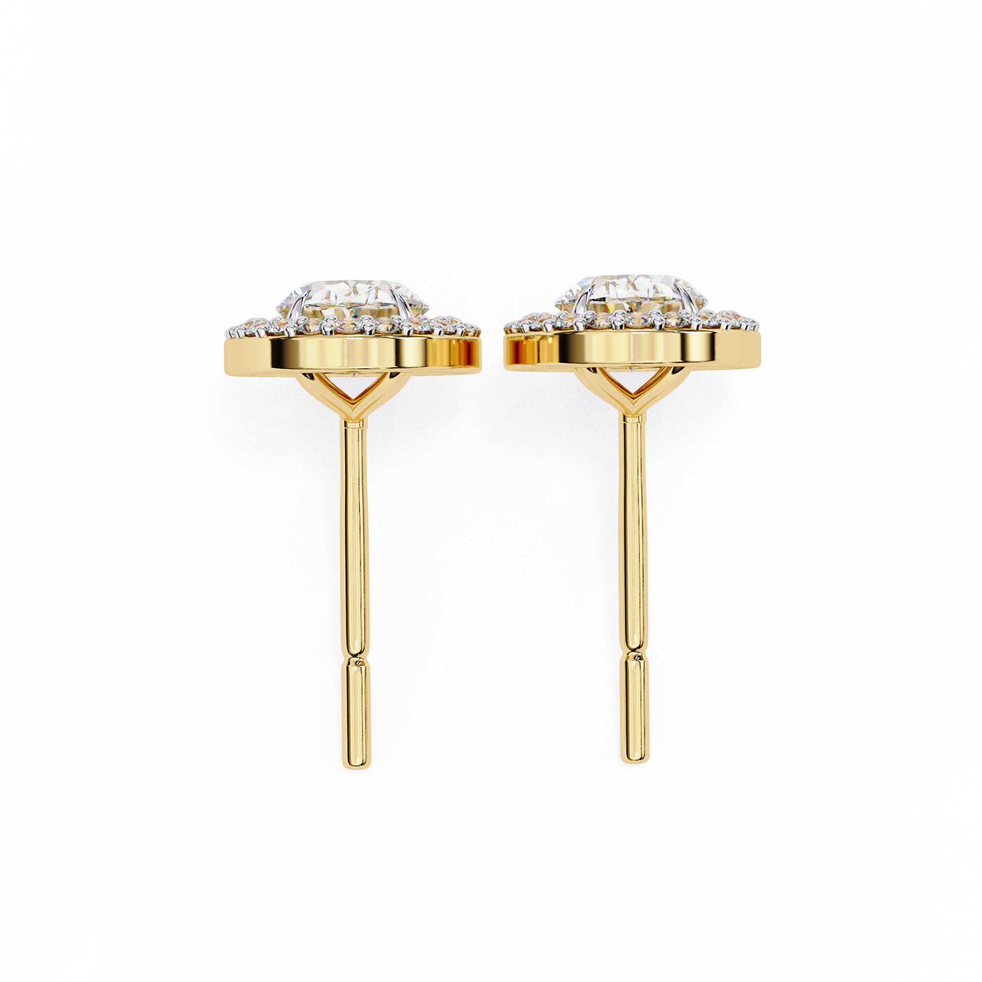 Eternal Oval Glow: 1.94 Carat EF Color VS Lab Grown Diamond Halo Stud Earrings