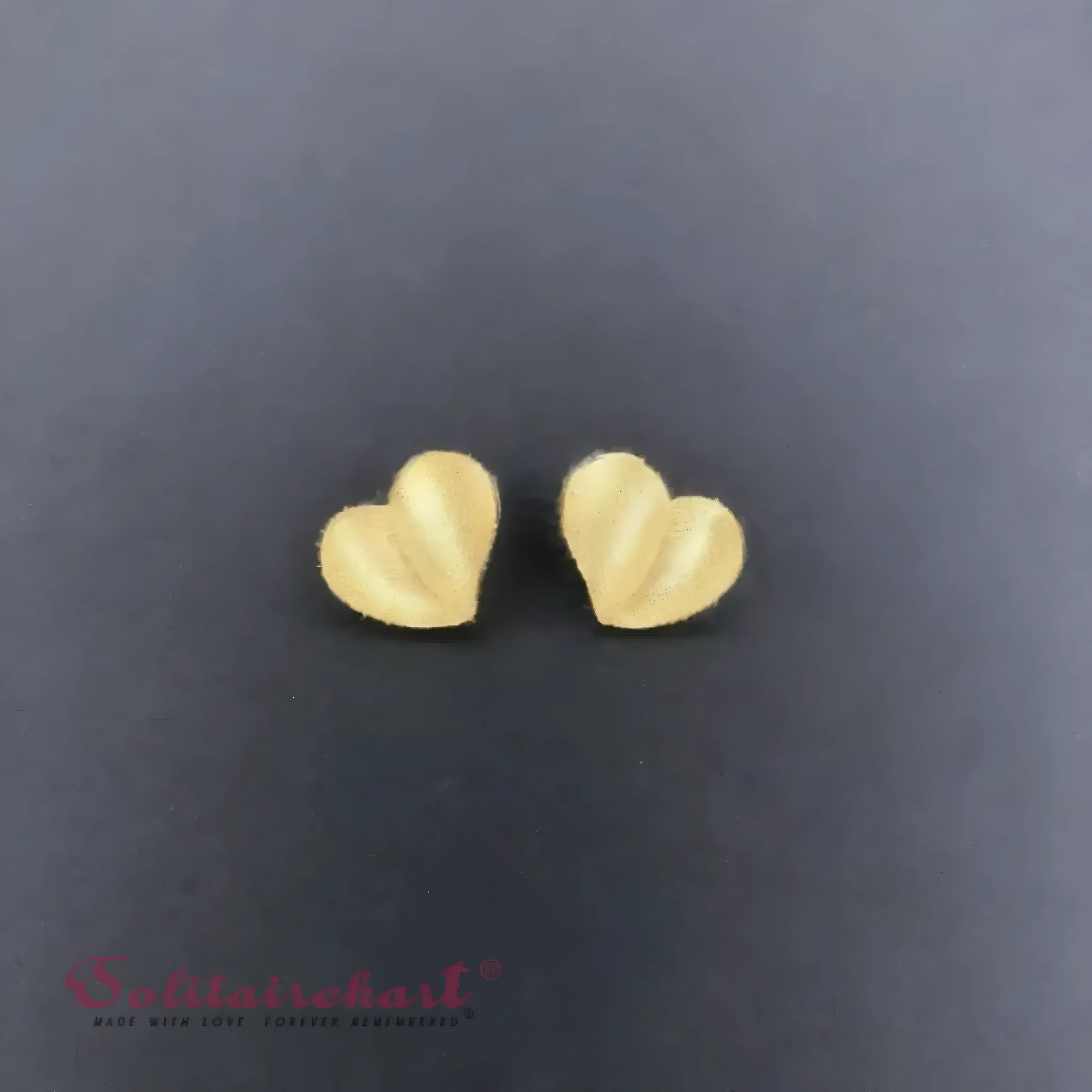 14K Gold 2.17grm Golden Petal Heart Studs