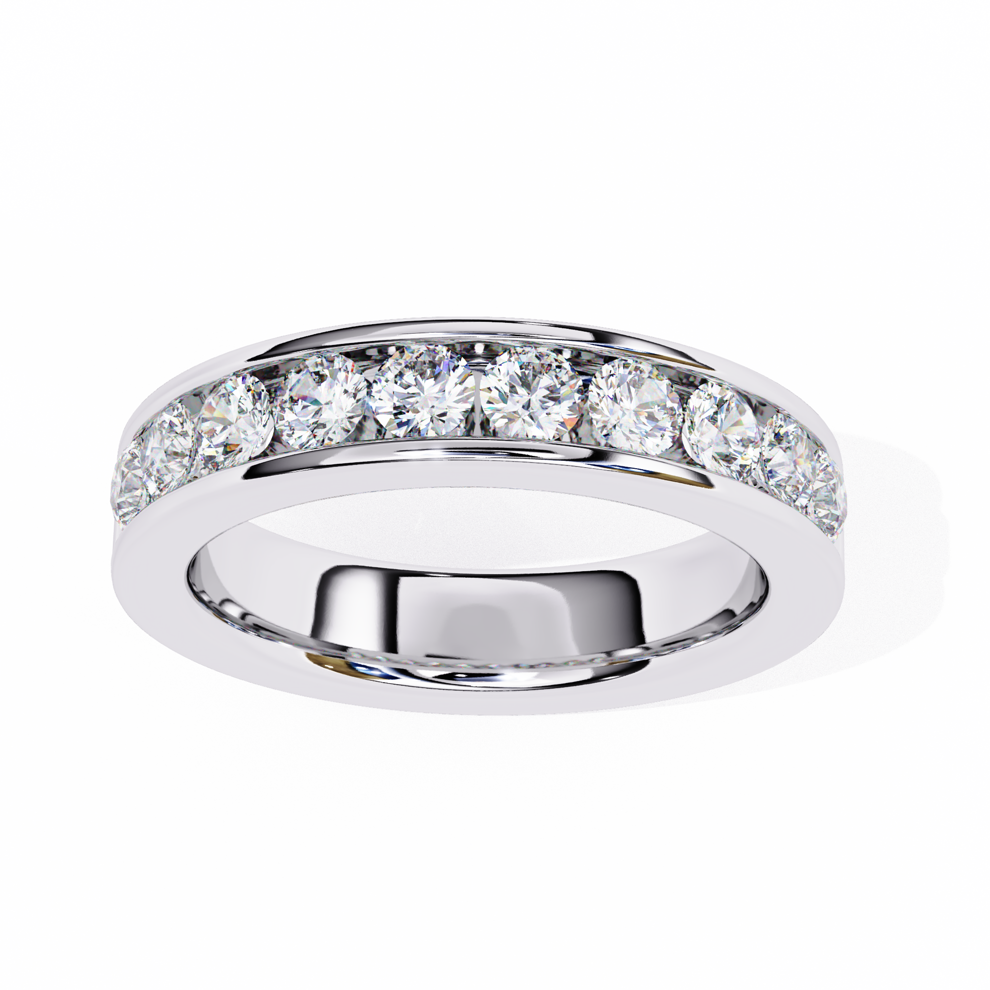 Elegant 1.01 Carat Round Lab Grown Diamond Half Band Ring