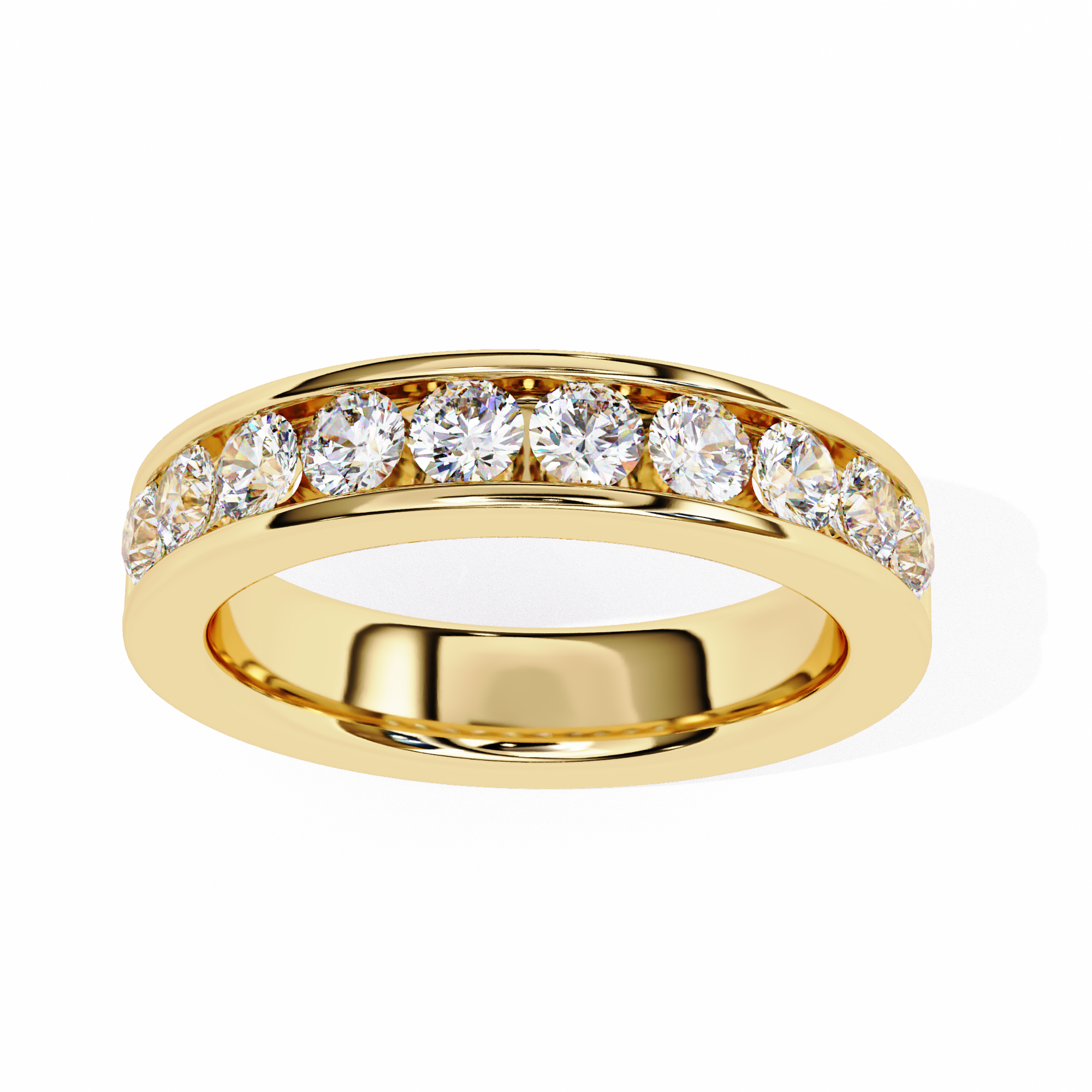 Elegant 1.01 Carat Round Lab Grown Diamond Half Band Ring