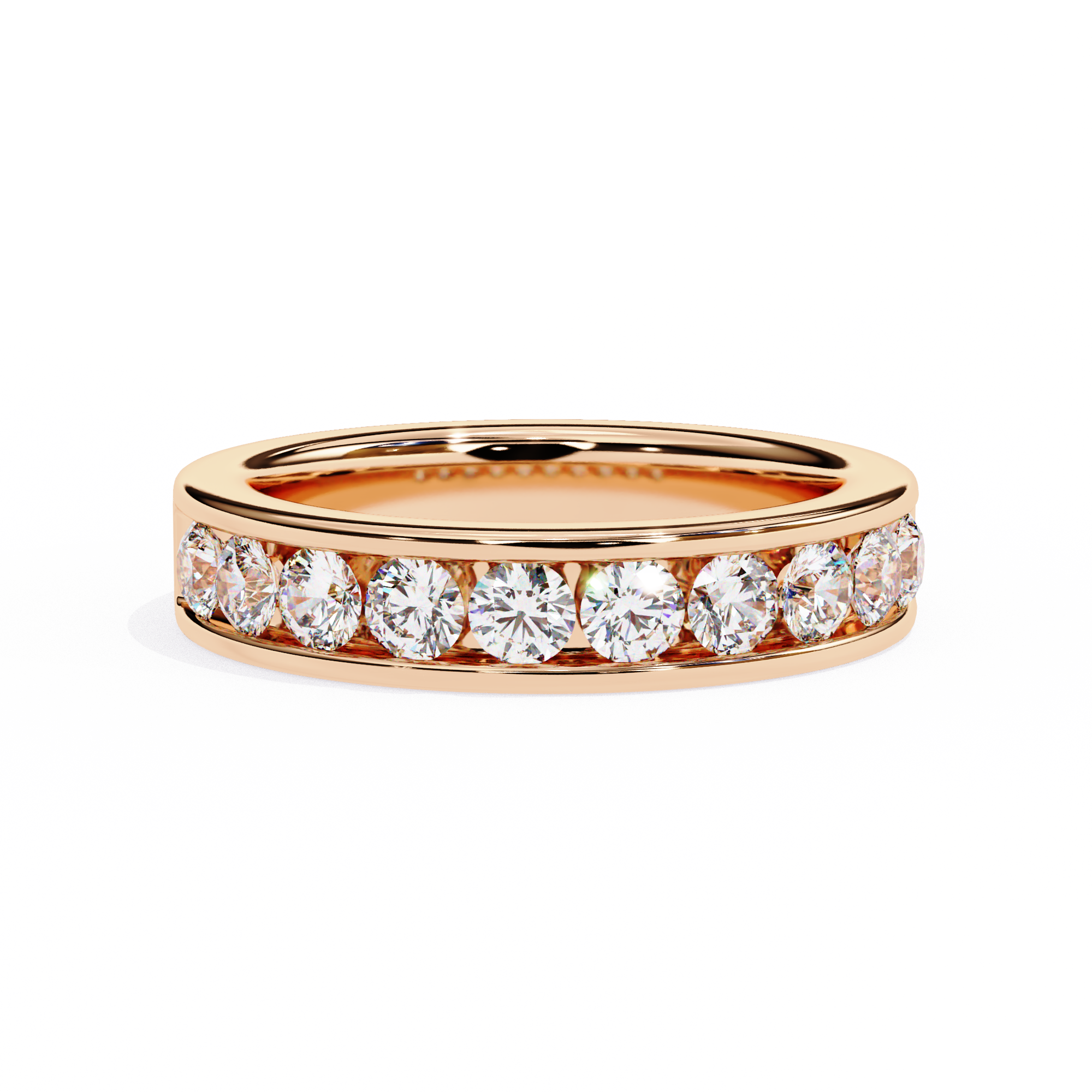 Elegant 1.01 Carat Round Lab Grown Diamond Half Band Ring