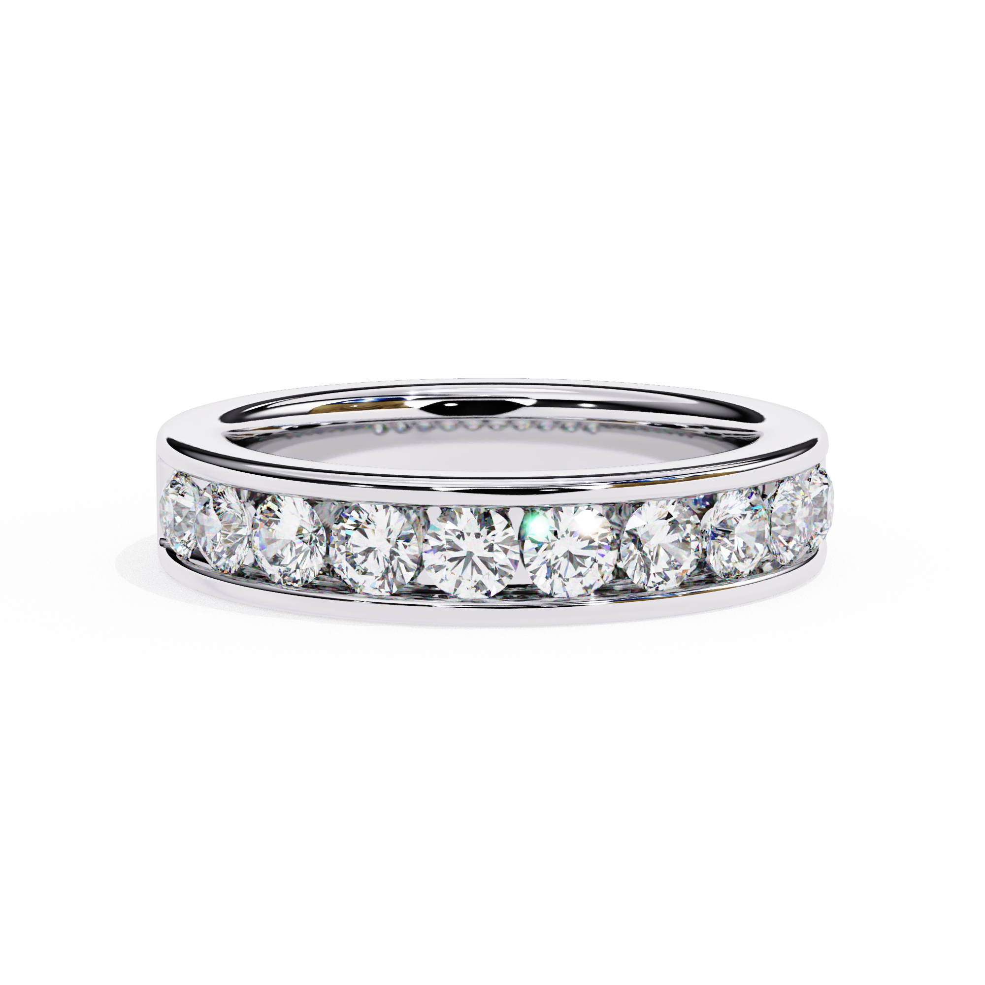 Elegant 1.01 Carat Round Lab Grown Diamond Half Band Ring