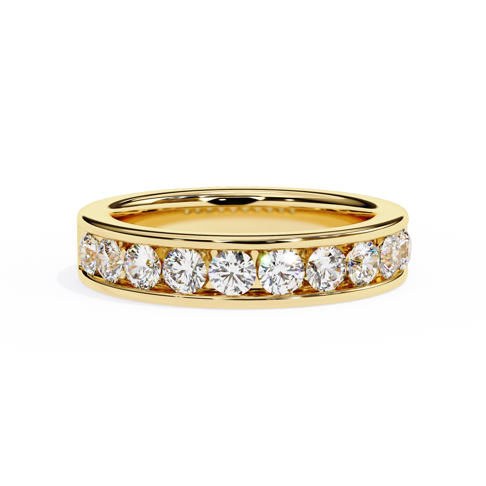 Elegant 1.01 Carat Round Lab Grown Diamond Half Band Ring