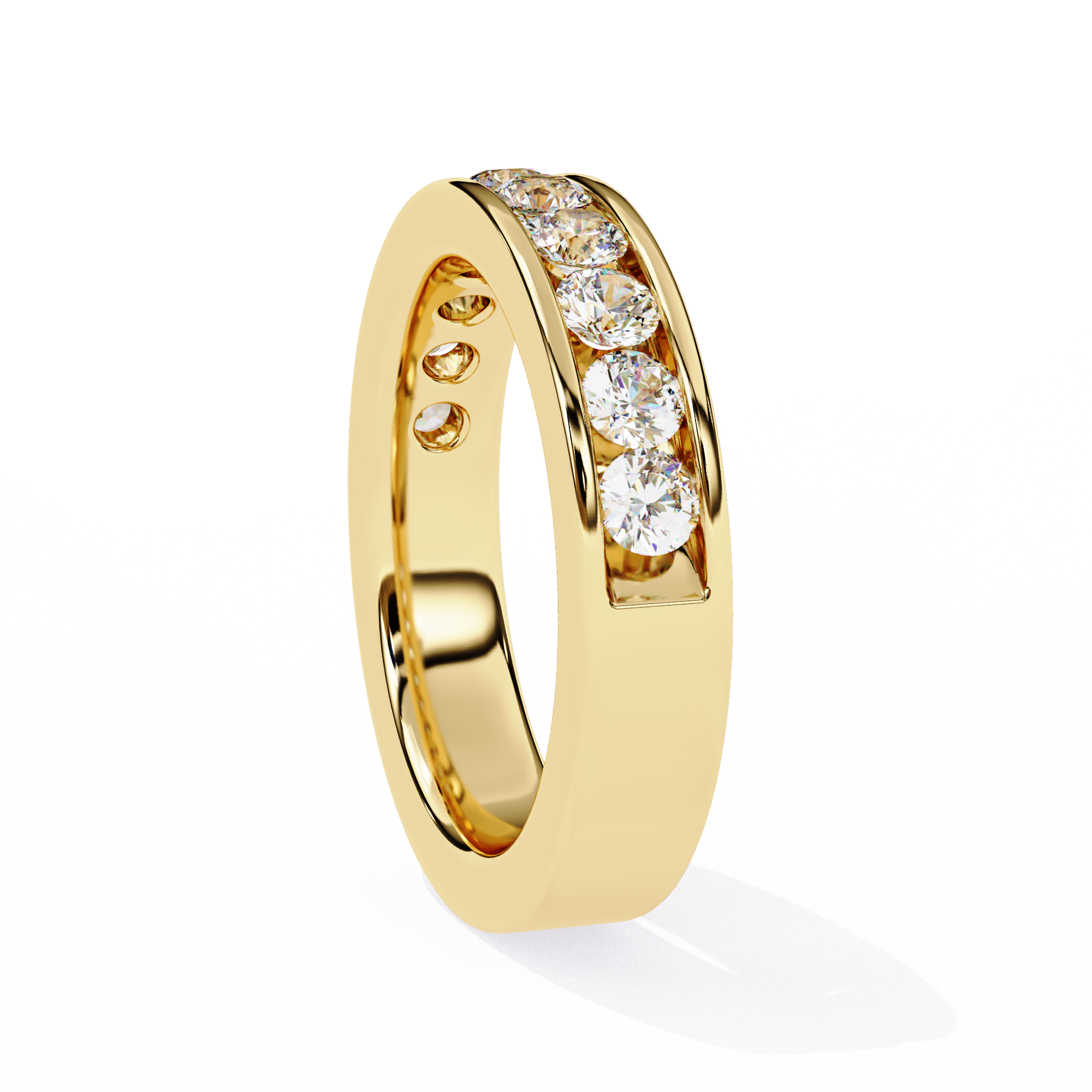 Elegant 1.01 Carat Round Lab Grown Diamond Half Band Ring