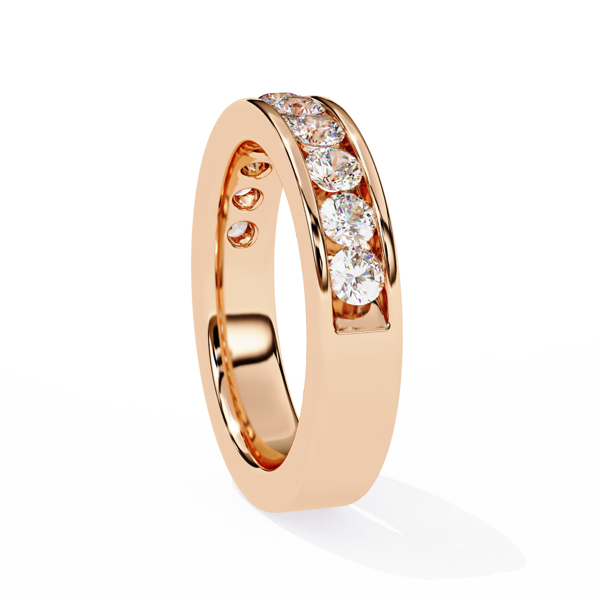 Elegant 1.01 Carat Round Lab Grown Diamond Half Band Ring
