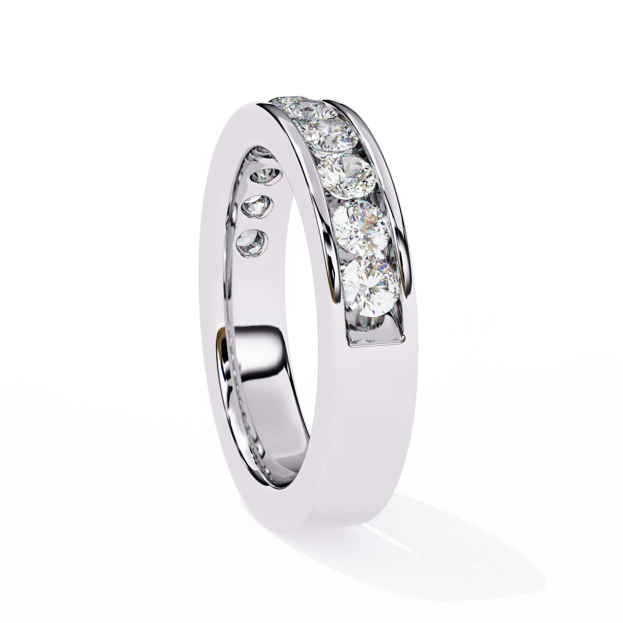 Elegant 1.01 Carat Round Lab Grown Diamond Half Band Ring