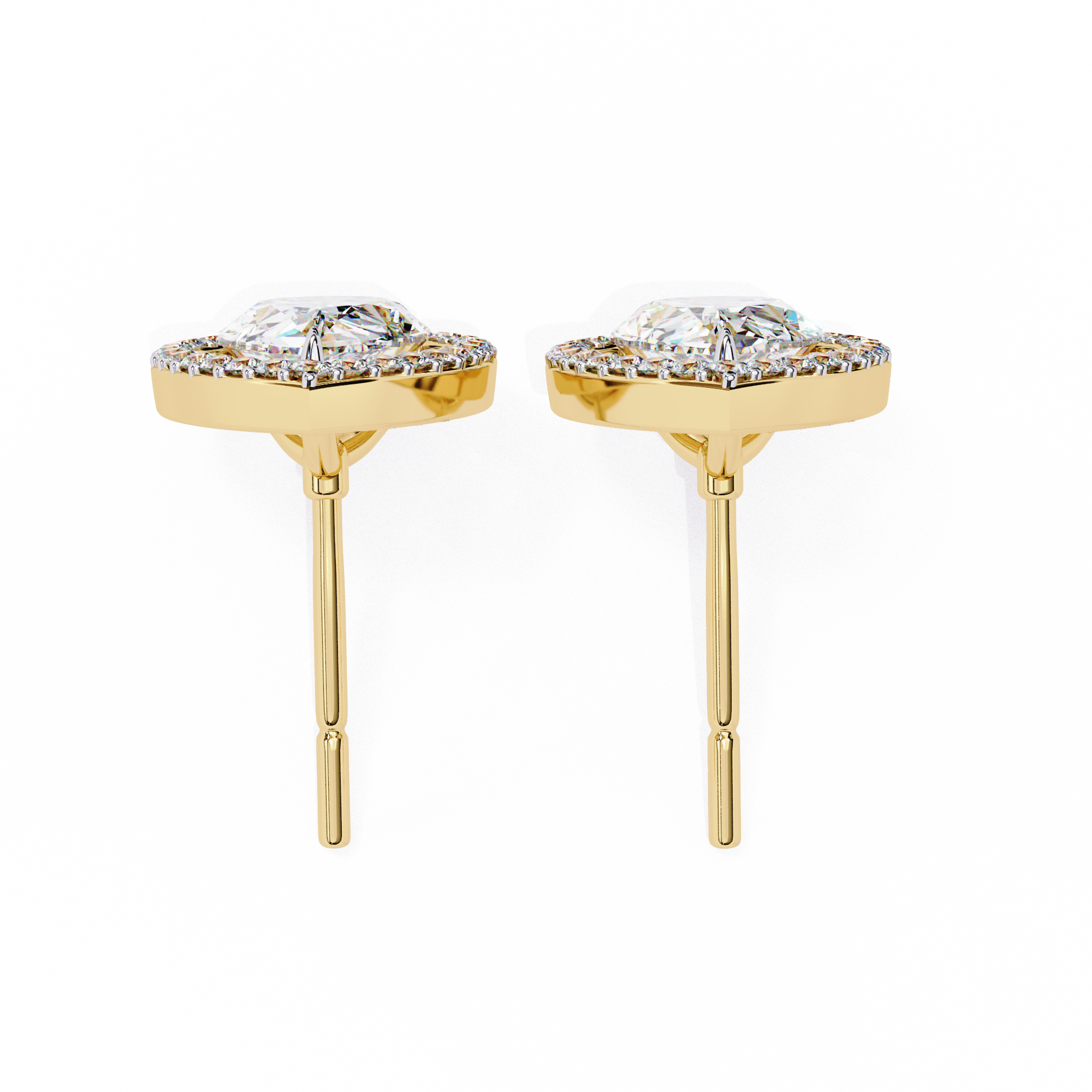1.62 CT Natural Diamond Pear Halo Stud Earrings