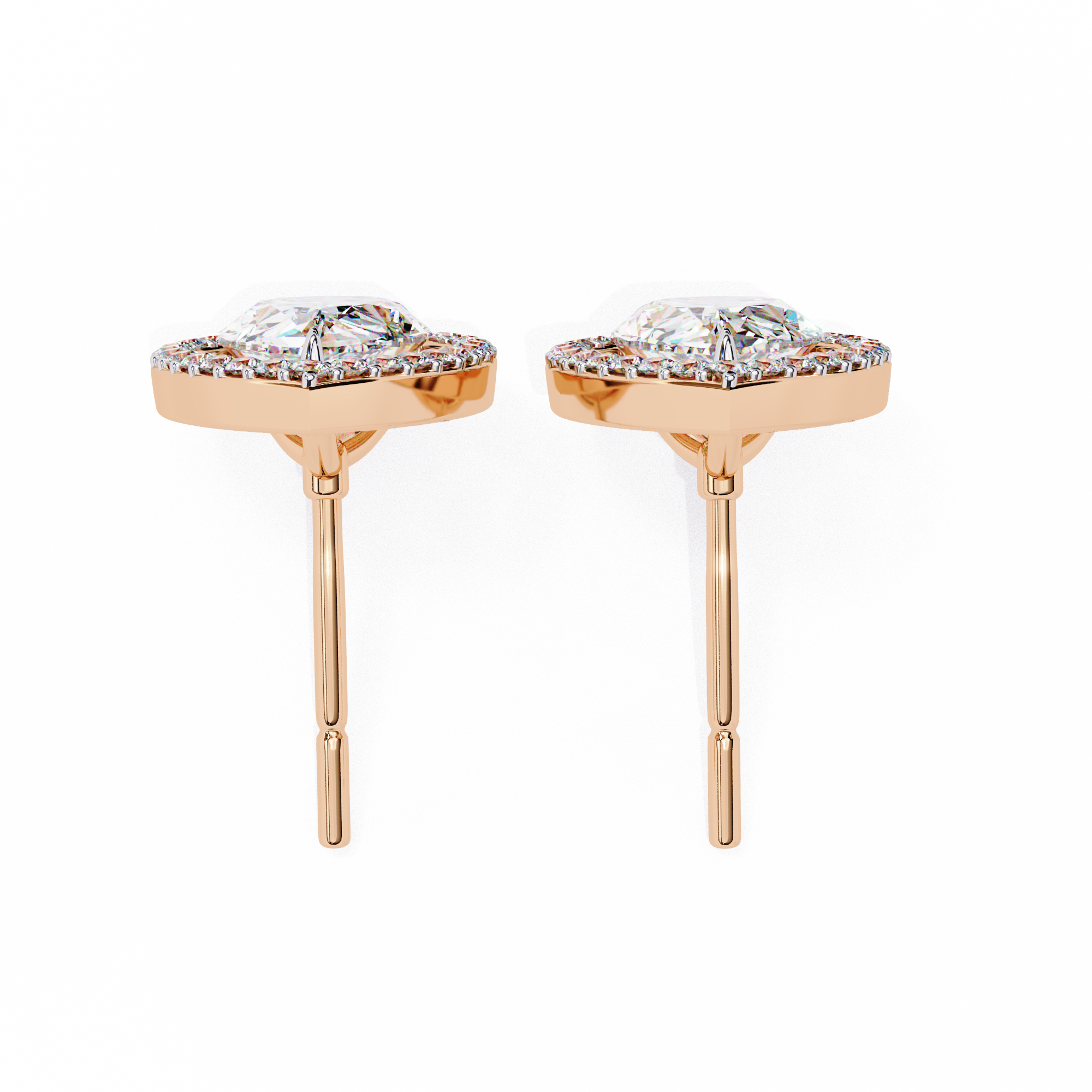 1.62 CT Natural Diamond Pear Halo Stud Earrings