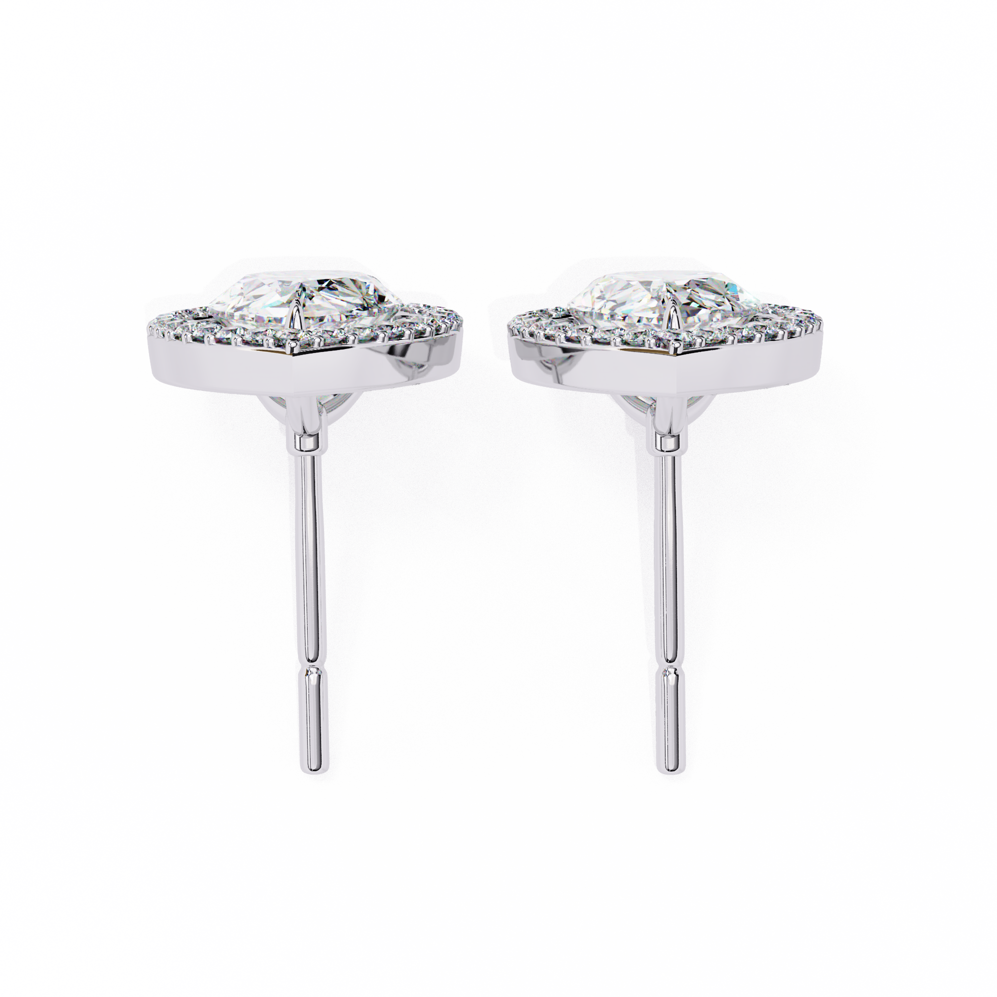 1.62 CT Natural Diamond Pear Halo Stud Earrings