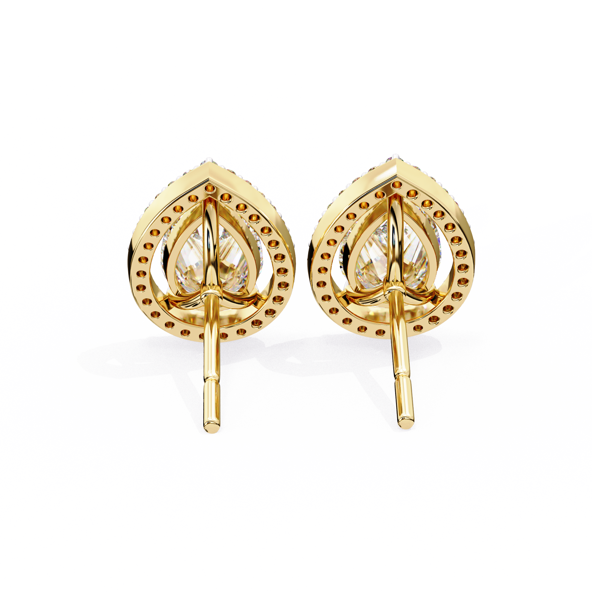 Eternal Pear Glow: 1.62 Carat EF/VS Lab Grown Diamond Halo Stud Earrings