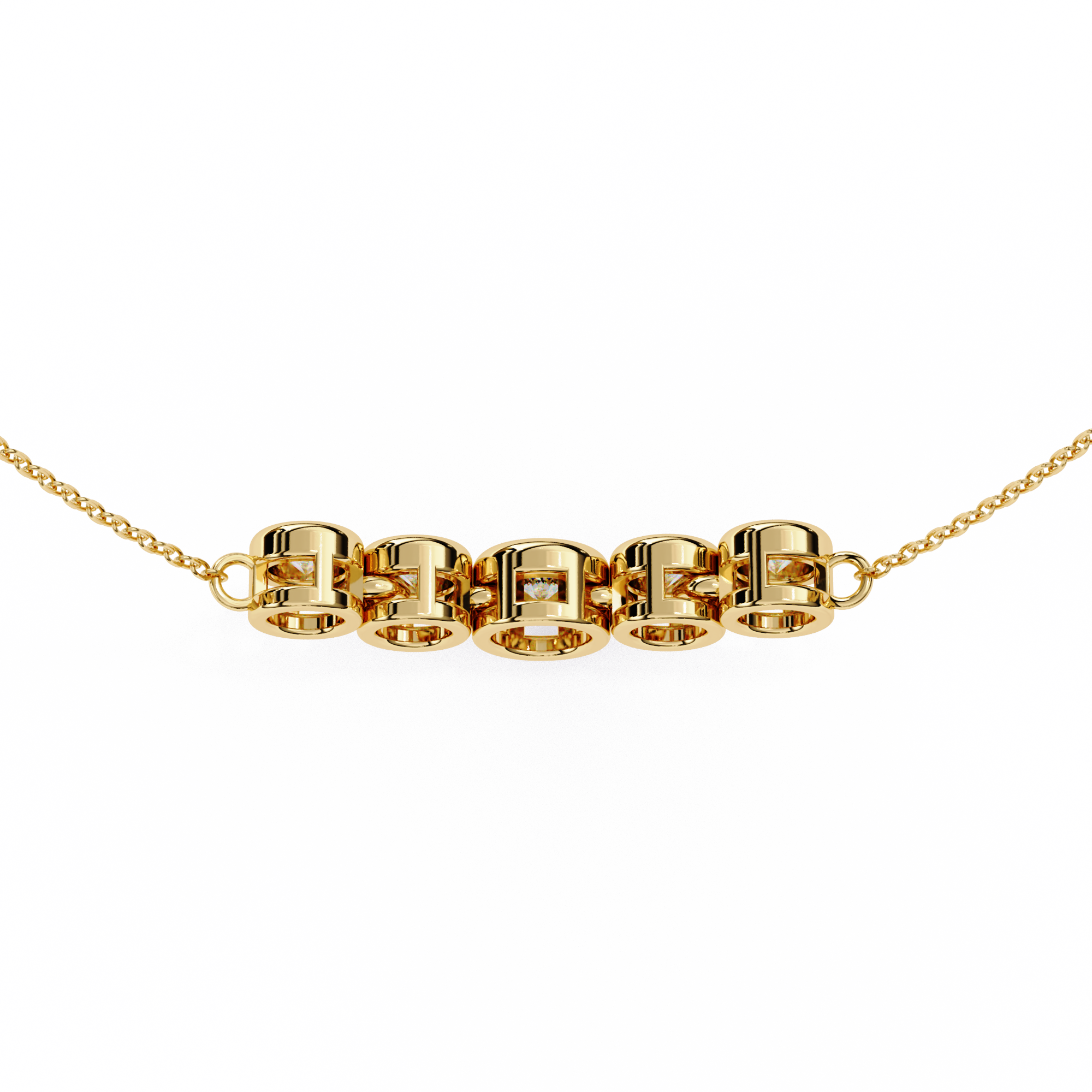 0.26 Carat Round Shape Lab Diamond Bar Necklace – EF Color VS Clarity