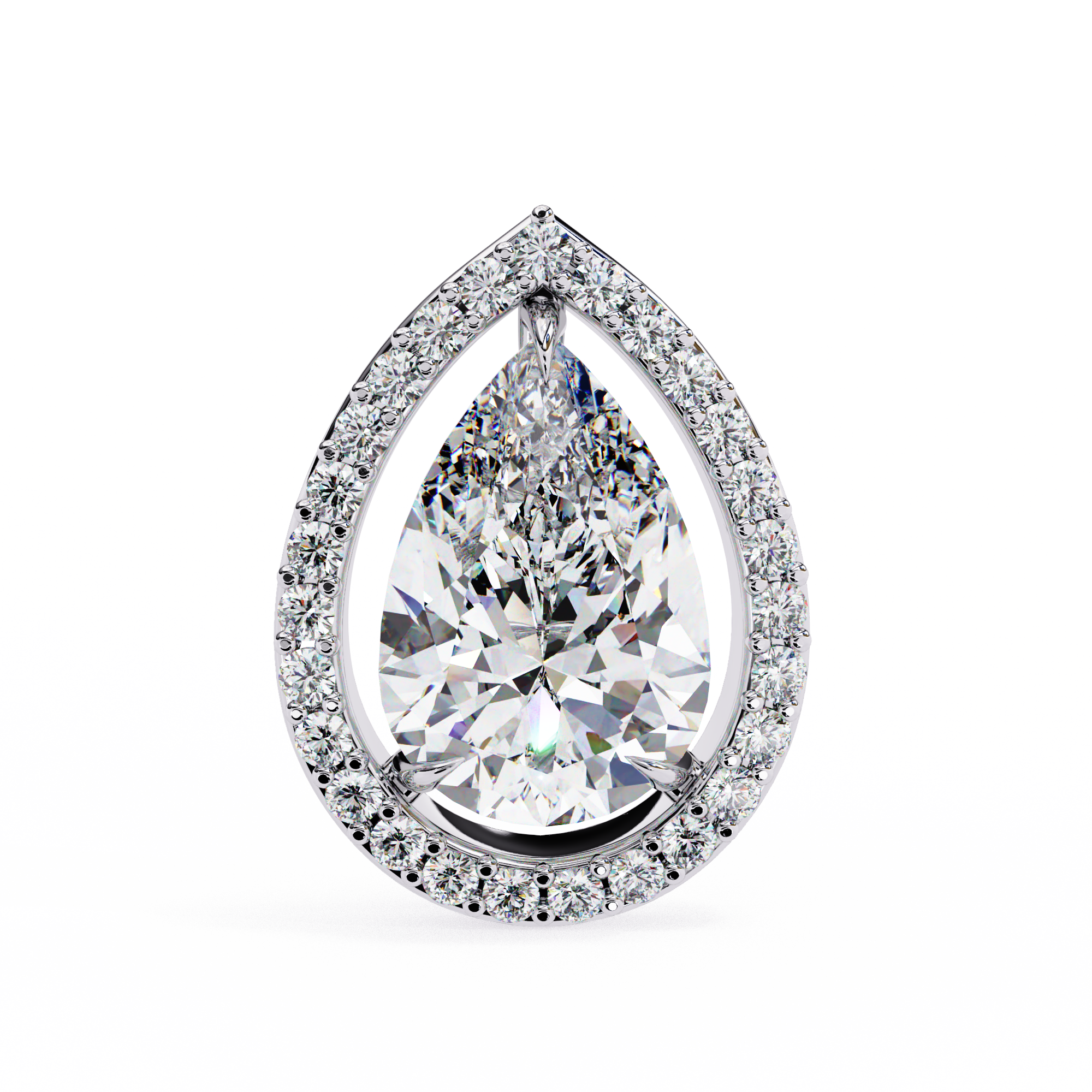 Eternal Pear Glow: 1.62 Carat EF/VS Lab Grown Diamond Halo Stud Earrings